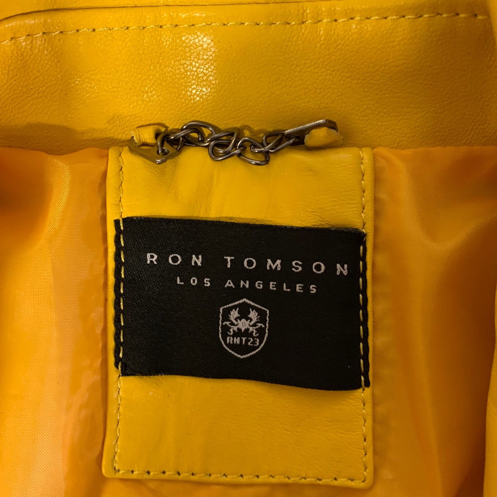 Other RON TOMSON Size 36 Yellow Leather Moto Racer Jacket Size US XXS / EU 40 - 6 Thumbnail