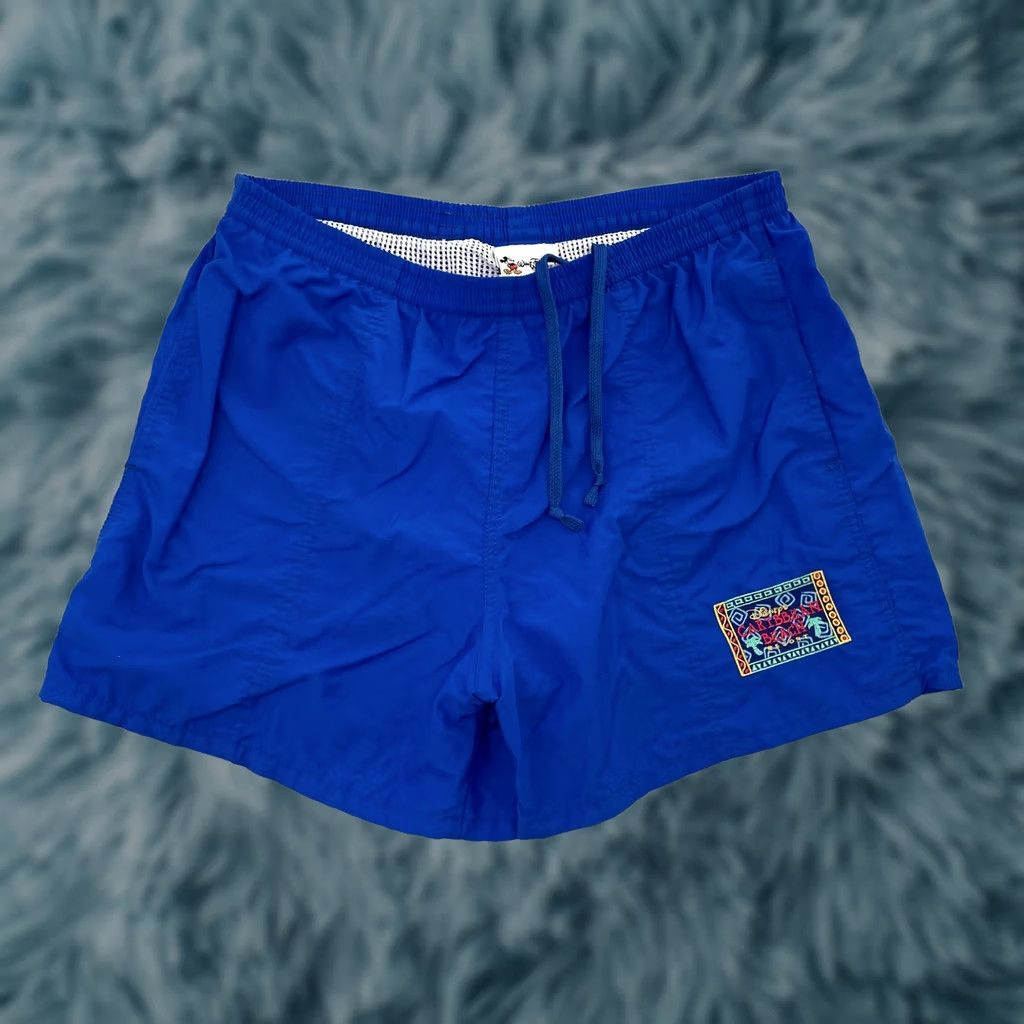 Disney VINTAGE Disney Shorts Mens L Blue Walt Adult Caribbean Beach Resort Swim Trunks Size US 33 - 1 Thumbnail