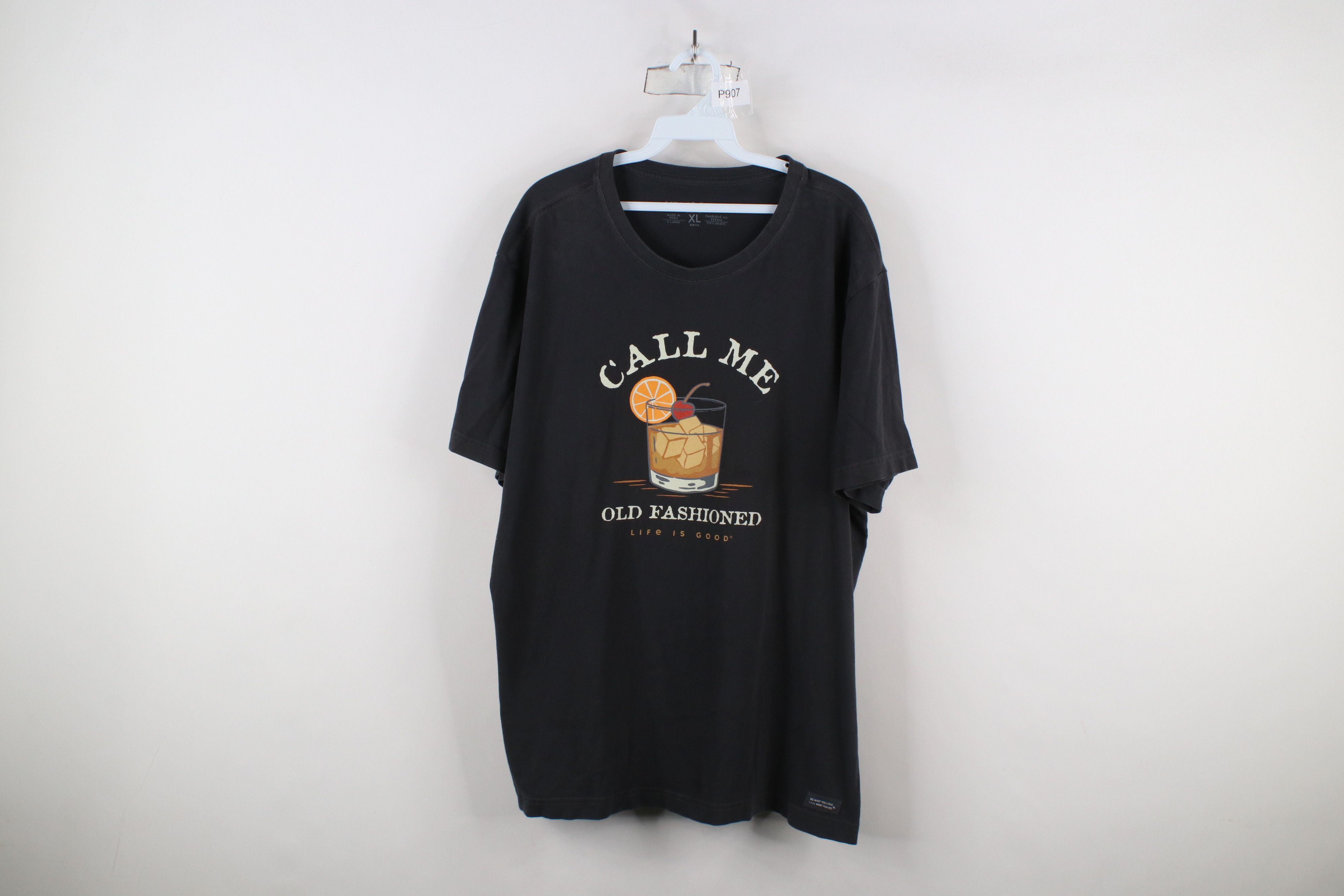 Life is Good × Vintage Life Is Good Crusher Call Me Old Fashioned T-Shirt Dark Gray Size US XL / EU 56 / 4 - 1 Thumbnail