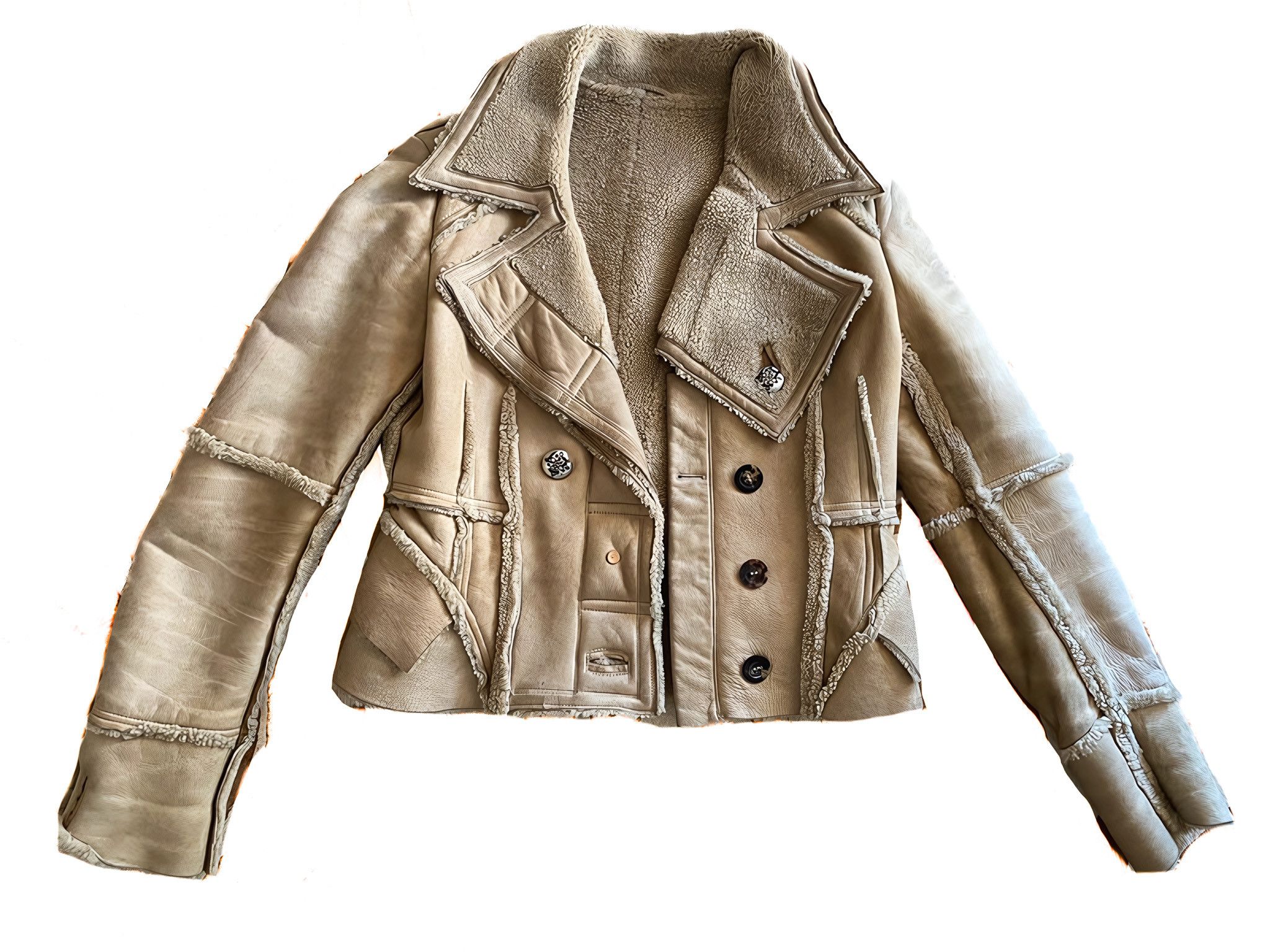 John Galliano SHEARLING LEATHER JACKET Size S / US 4 / IT 40 - 1 Thumbnail