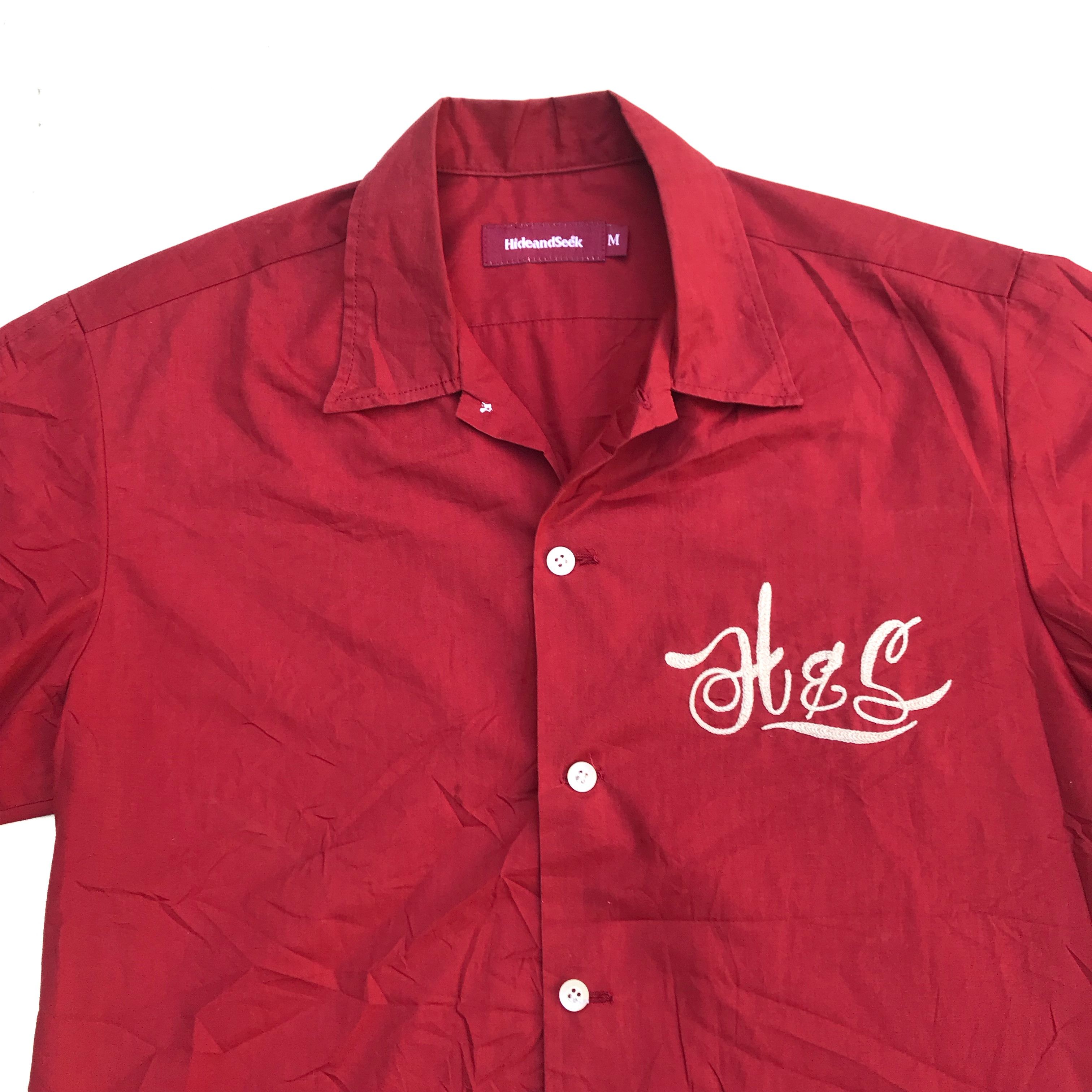Japanese Brand Hide and seek japan Open Colar red shirt short sleeves shirt Size US M / EU 48-50 / 2 - 3 Thumbnail