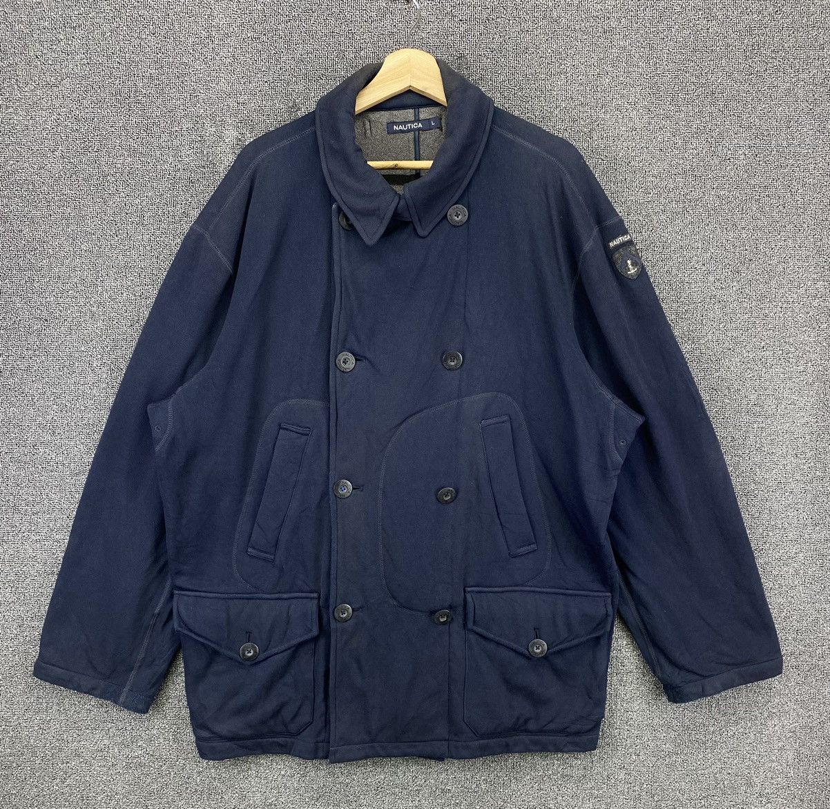 Nautica Vintage Nautica Blue Navy Double Breasted Pea Coat Jacket Size US L / EU 52-54 / 3 - 1 Thumbnail