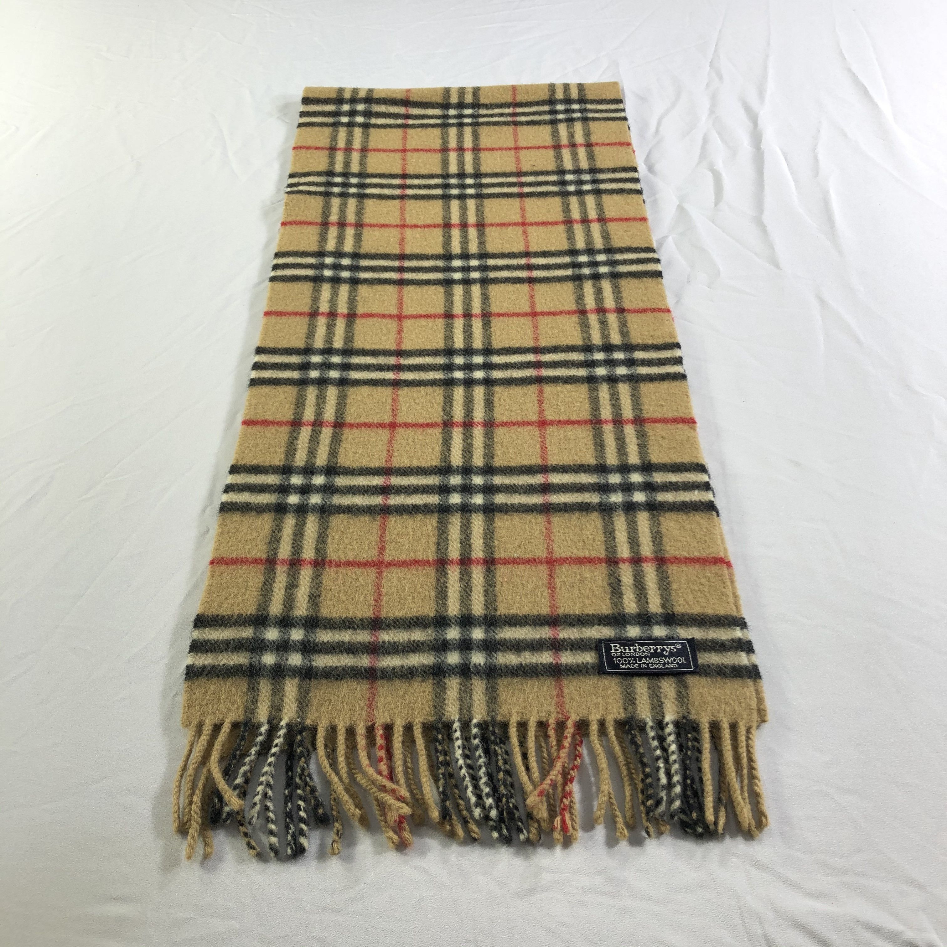 Burberry Burberrys Nova Check Wool Scarf Muffler Neckwear V2476 Size ONE SIZE - 2 Thumbnail
