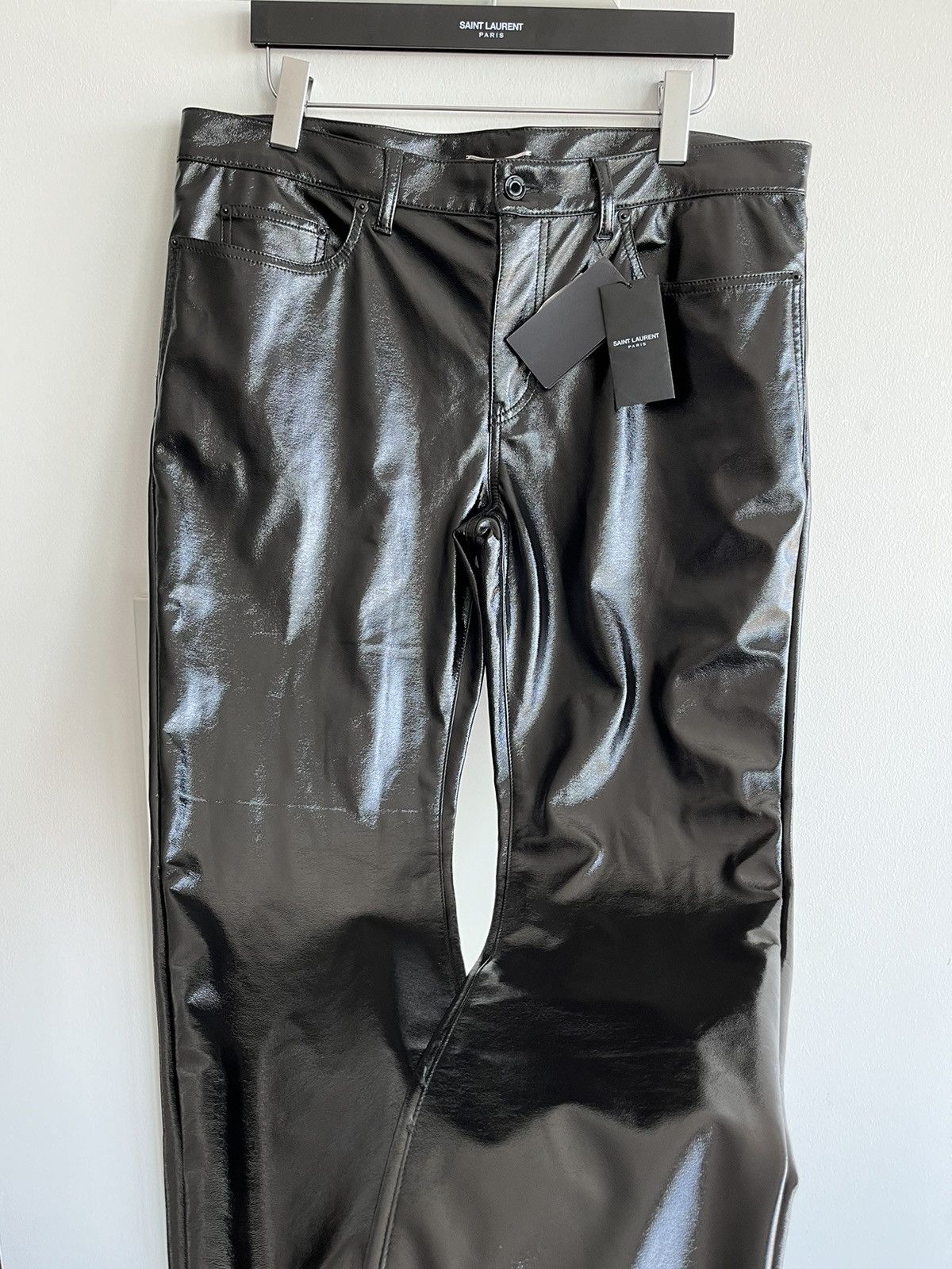 Saint Laurent Paris × Yves Saint Laurent Brand New Runway Saint Laurent Leather Wax Shiny Pant Size US 34 / EU 50 - 21 Thumbnail