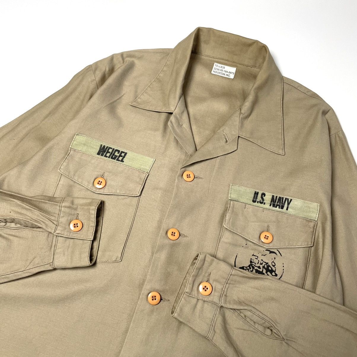 Japanese Brand Houston Us Navy Seabees Long Sleeve Shirt Size US XL / EU 56 / 4 - 6 Thumbnail