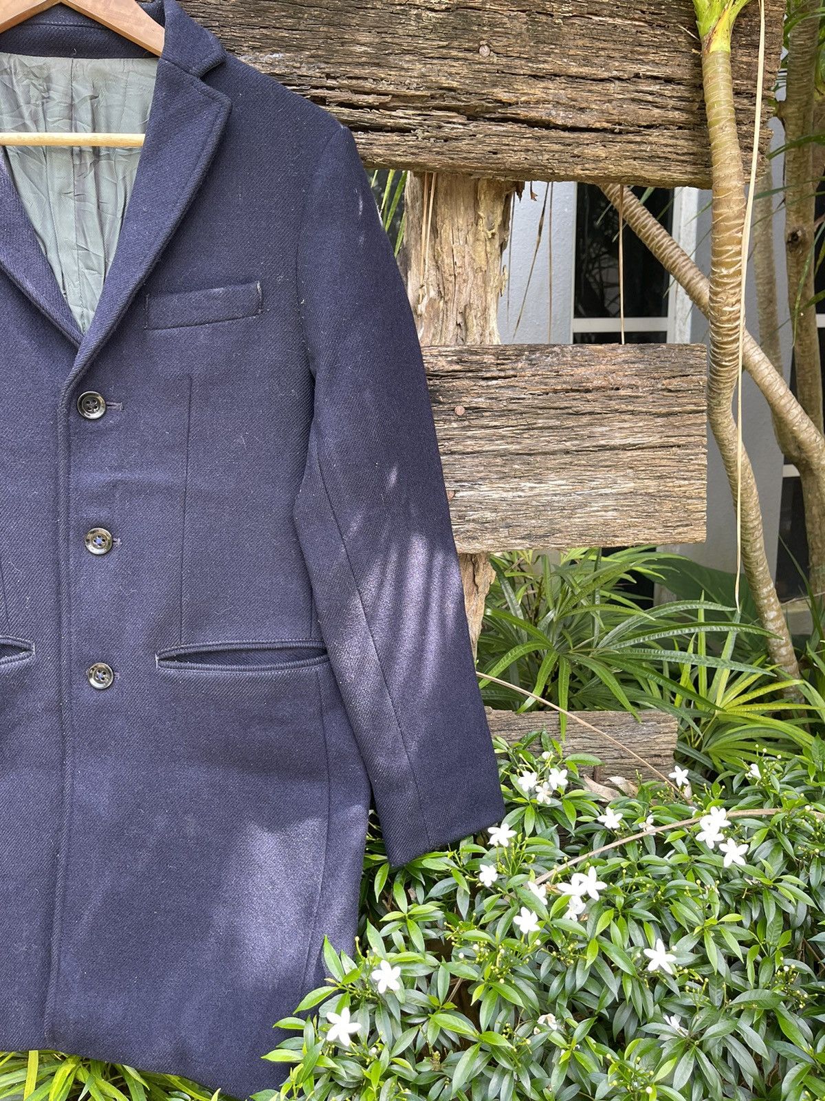 ABAHOUSE Abahouse Navy Wool Blend Overcoat - Size 2 (Japanese Medium) Size US S / EU 44-46 / 1 - 5 Thumbnail