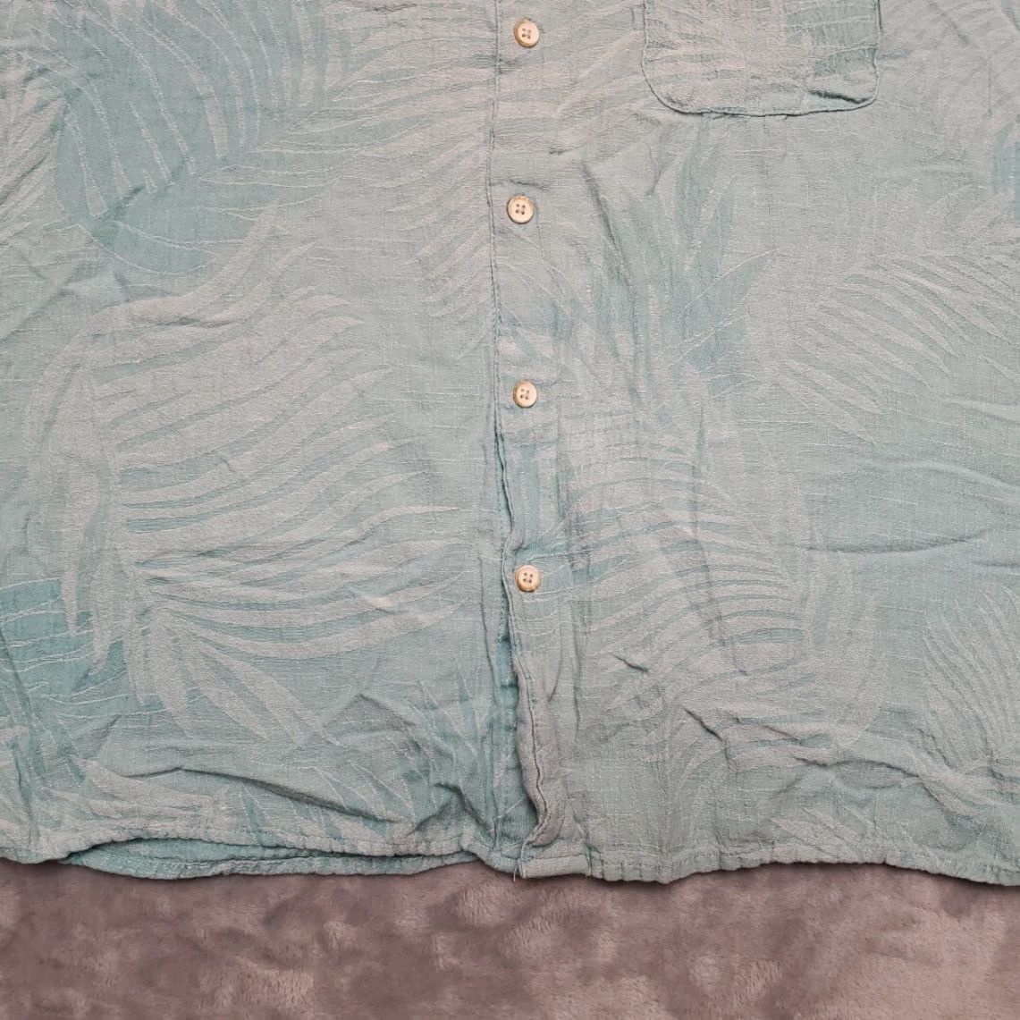 Tasso Elba VINTAGE Tasso Elba Camp Shirt Mens XL Turquoise Floral Silk Linen Hawaiian Palm Retro Shirt Mens XL Green Floral Hawaiian 90s? Size US XL / EU 56 / 4 - 2 Thumbnail