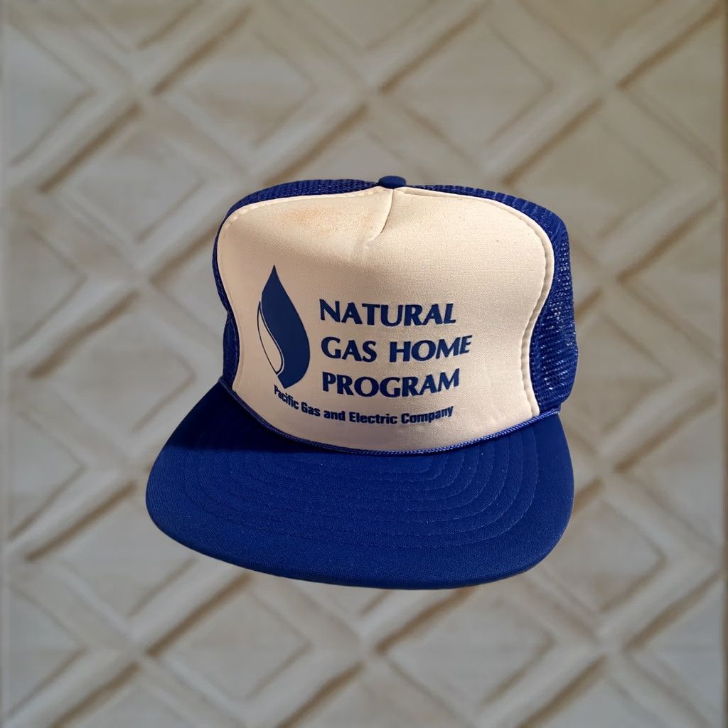 GAS VINTAGE Pacific Gas And Electric Company Home Program Blue SnapBack Hat Mens Adjustable Hat Blue Gas And Electric Snapback Hat Size ONE SIZE - 1 Thumbnail