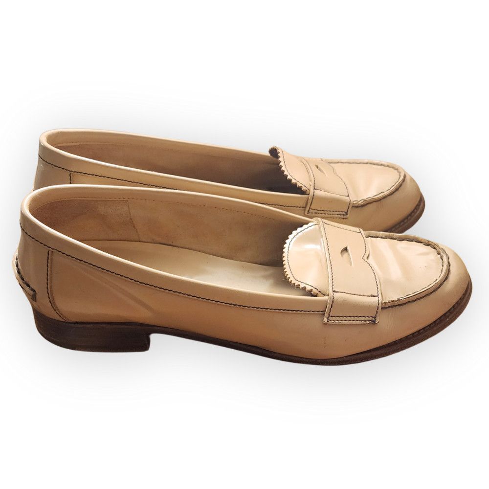 Prada Prada Beige Leather Loafers Size US 7.5 / IT 37.5 - 3 Thumbnail