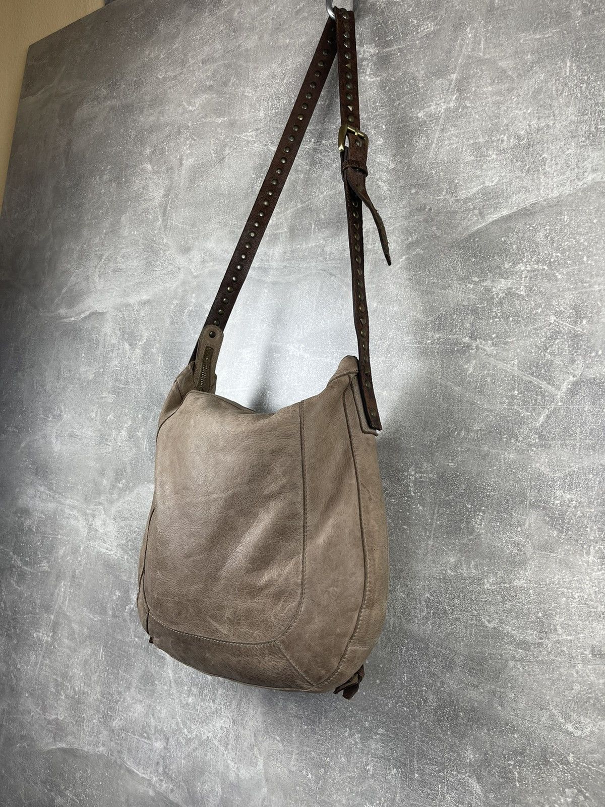 Vintage Montini Italian Beige Leather Avant Garde Shoulder Tote Bag Size ONE SIZE - 5 Thumbnail