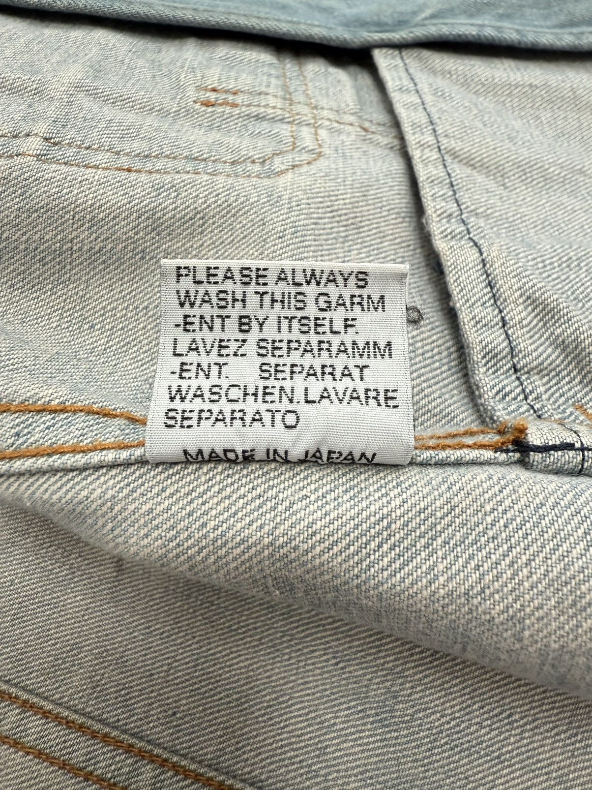Dior × Hedi Slimane S/S 2004 “Strip” Dirty Bleu Clair Denim Jacket Size US M / EU 48-50 / 2 - 18 Thumbnail