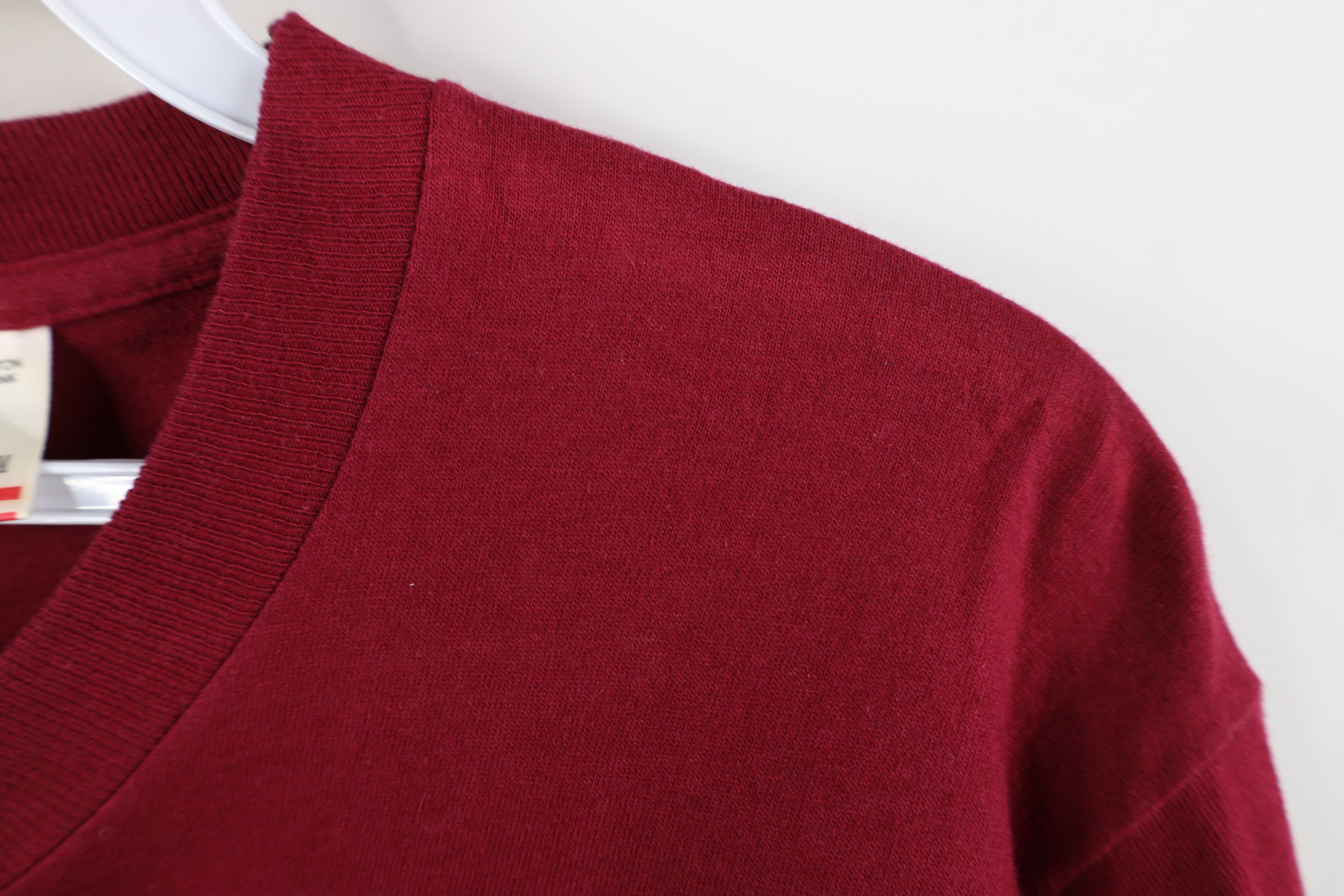 Vintage Vintage 90s Quaker Oatmeal Oats T-Shirt Burgundy Cotton USA Size US L / EU 52-54 / 3 - 7 Thumbnail