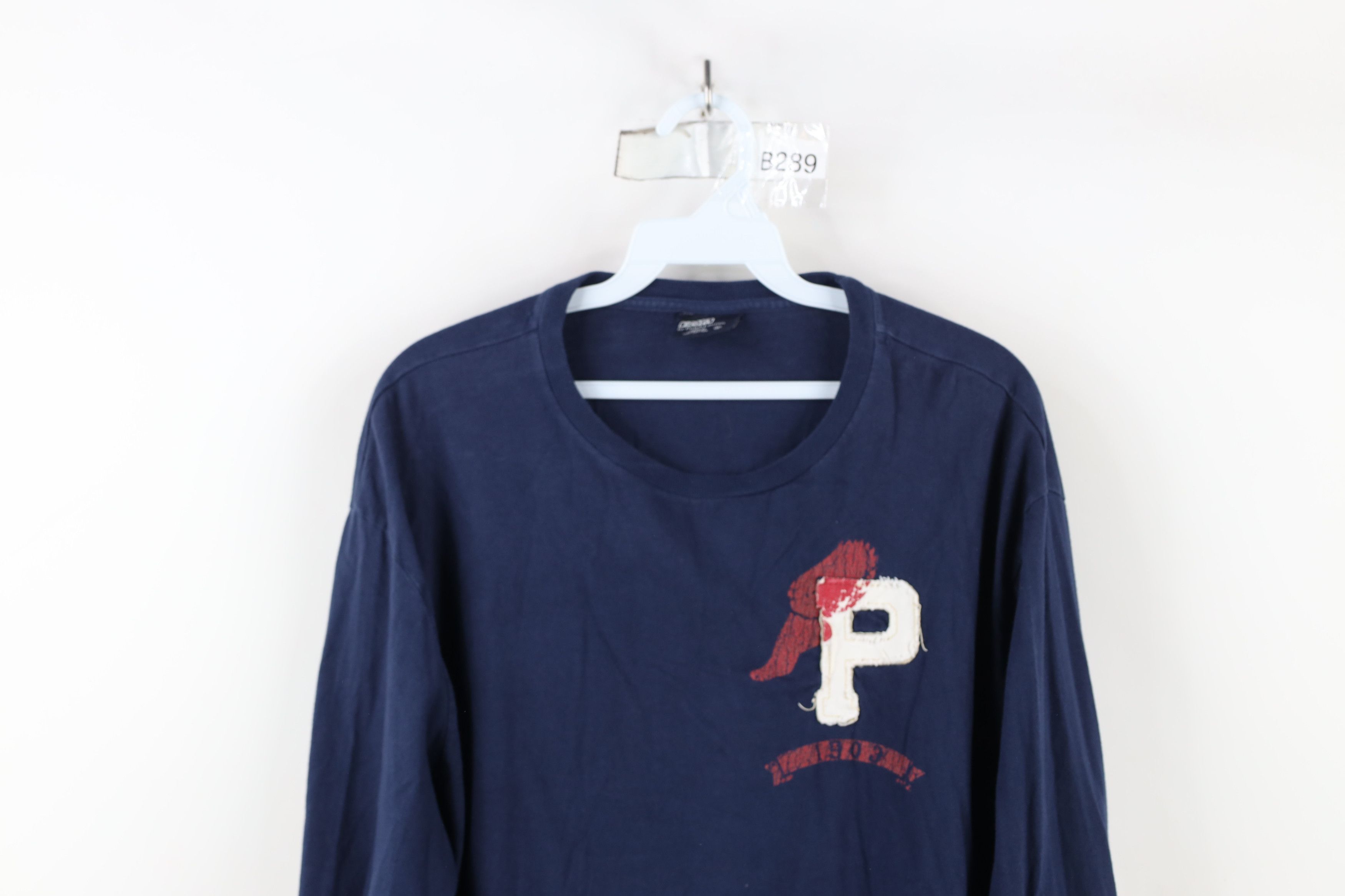 Ralph Lauren × Vintage Vintage 90s Ralph Lauren Track Shoe Long Sleeve T-Shirt Blue Size US M / EU 48-50 / 2 - 2 Thumbnail
