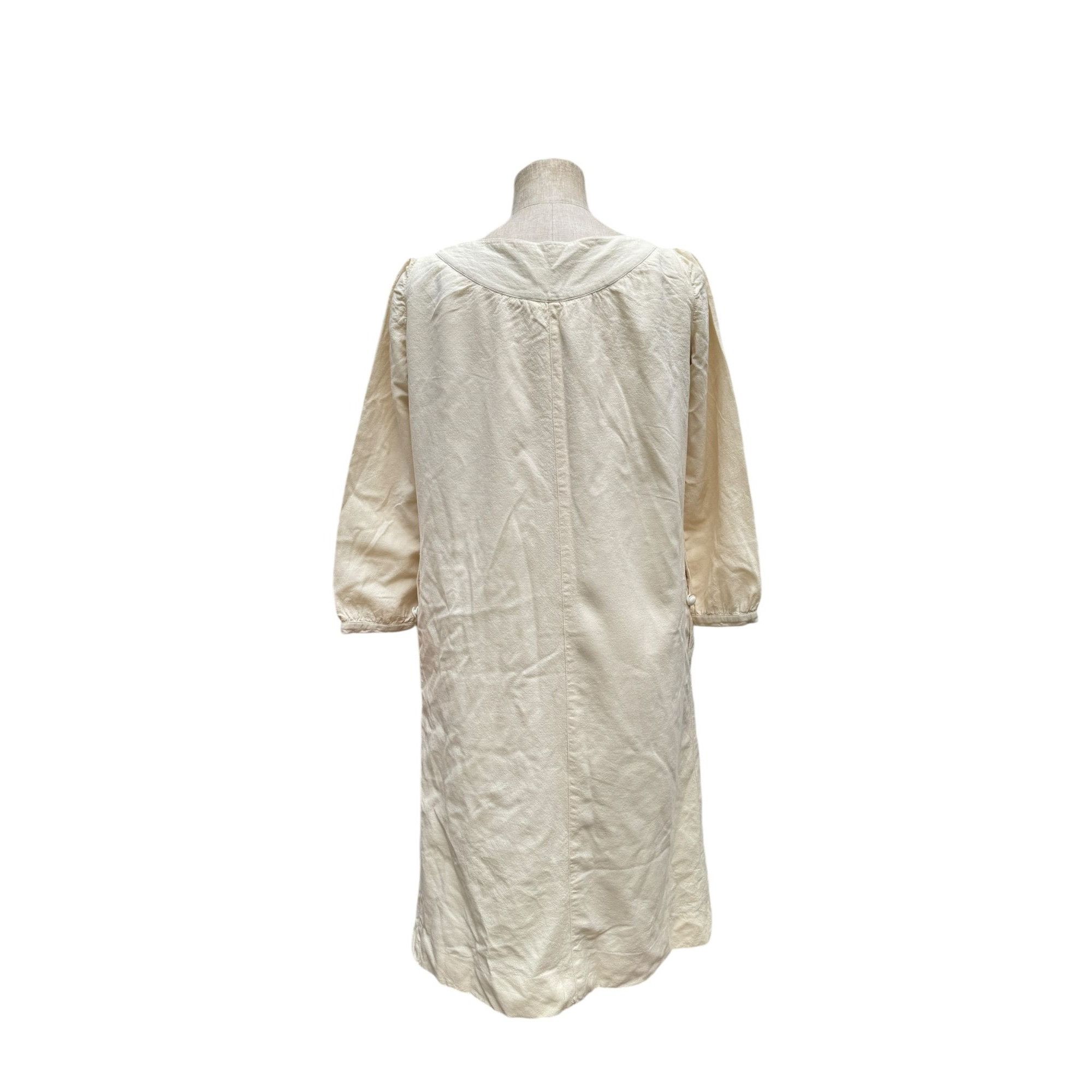 Courreges Vintage 1970s Beige Wool Dress Size M / US 6-8 / IT 42-44 - 3 Thumbnail