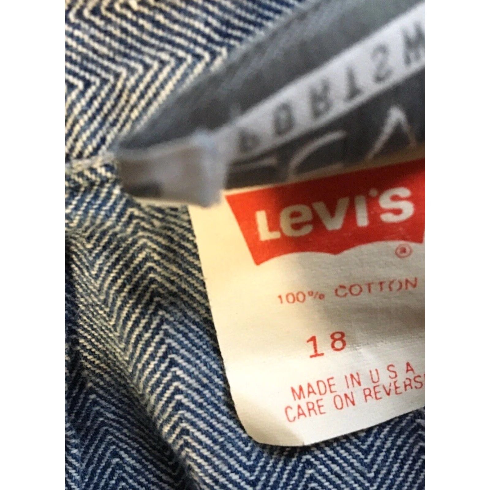 Levi's VINTAGE Levis Pants Mom 32 USA Herringbone 80s Grunge Punk Biker 70s Conductor Size 24" / US 00 / IT 34 - 7 Thumbnail