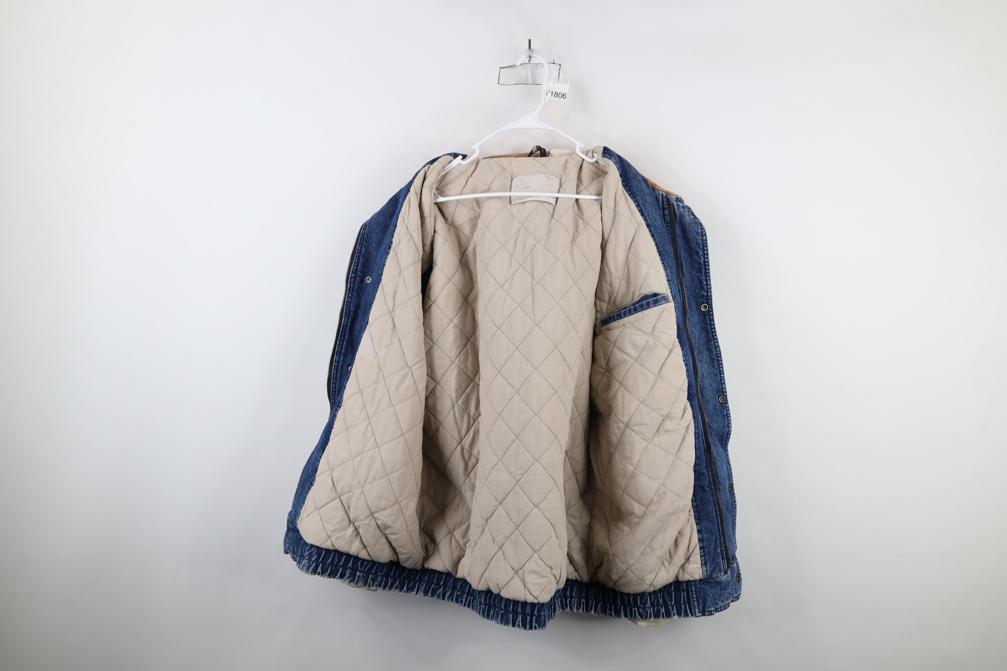 Vintage Vintage 90s Streetwear Heavyweight Denim Varsity Jacket Size US XXL / EU 58 / 5 - 12 Thumbnail