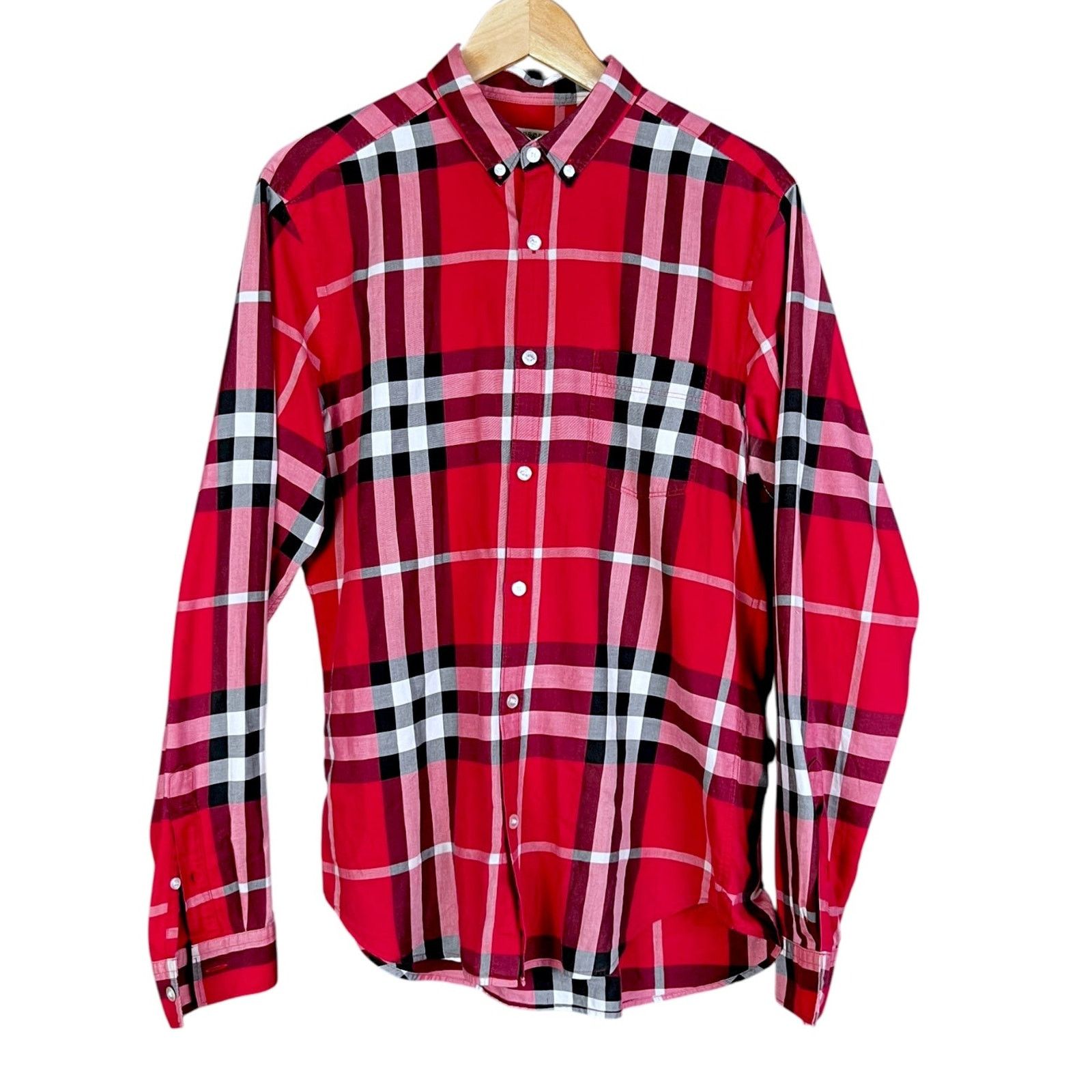 Burberry Burberry Brit Red Check Print Button Shirt $495 Retail M Size US M / EU 48-50 / 2 - 1 Thumbnail