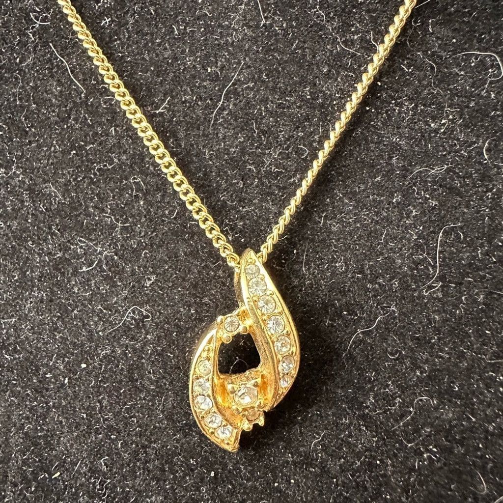 Dior Christian Dior Vintage Rhinestone Pendant Necklace Size ONE SIZE - 1 Thumbnail