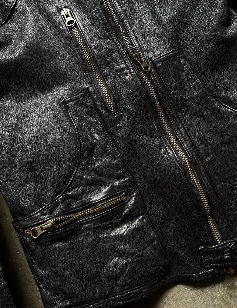 Share Spirit Homme SHARE SPIRIT Goatskin Biker Jacket Size US XS / EU 42 / 0 - 4 Thumbnail