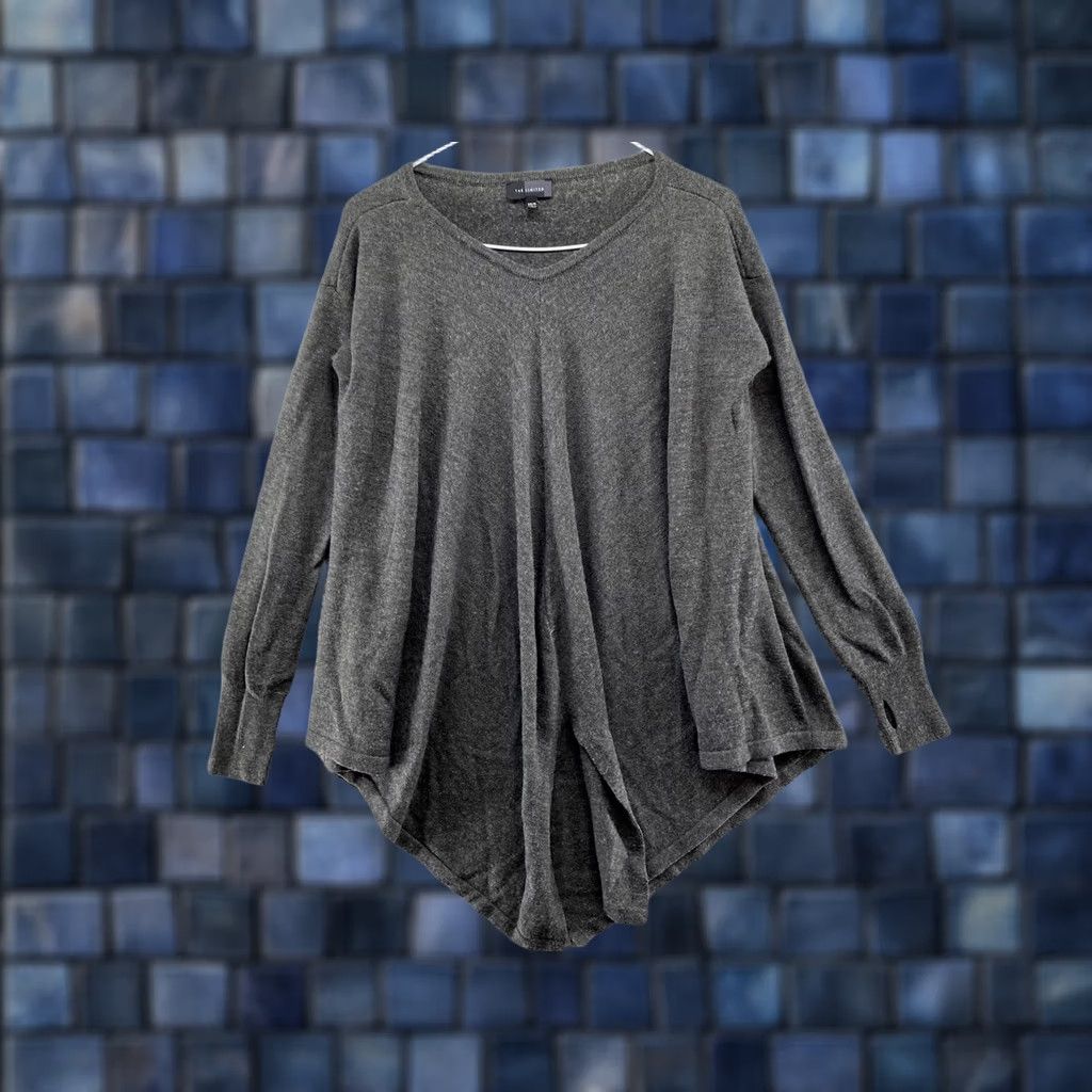 Vintage The Limited Sweater Dress Women's Gray Merino Wool Blend XS V-Neck Long Sleeve Knit Size XS / US 0-2 / IT 36-38 - 1 Thumbnail