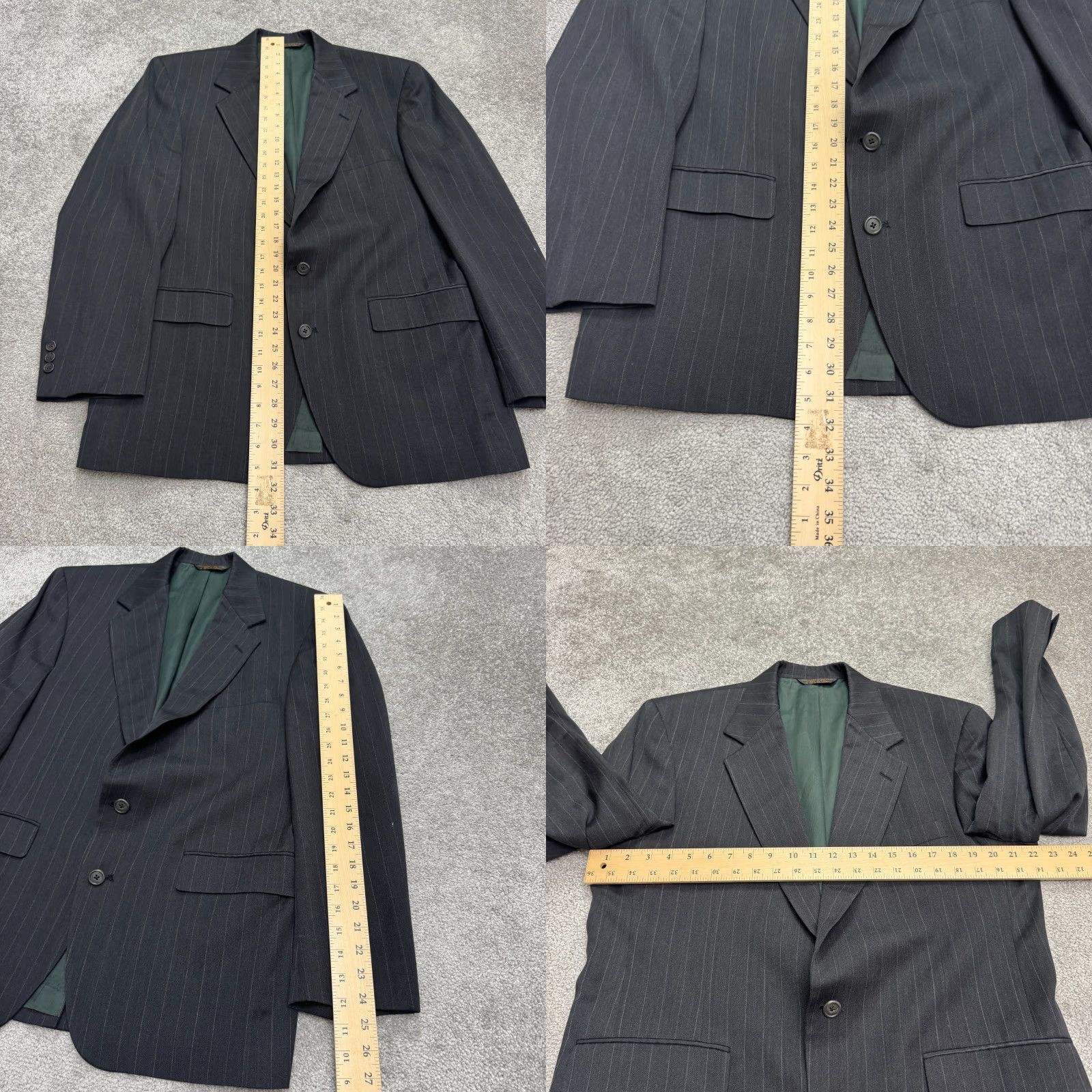 Vintage Botany 500 Couture Wool Blend Suit Blazer Jacket Mens 41R Gray Striped Classic Blazer Wool Blend Botany 500 Mens 41R Gray Striped Classic Size 42R - 9 Thumbnail