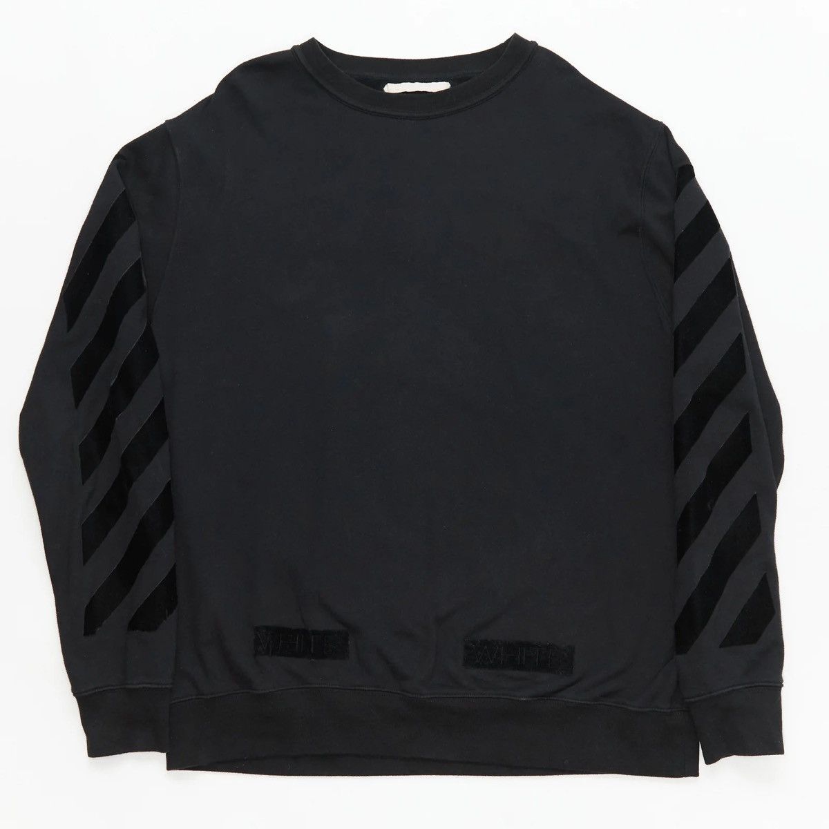 Off-White OFF-WHITE BLACK VELVET TONE ON TONE CREWNECK Size US XL / EU 56 / 4 - 1 Thumbnail