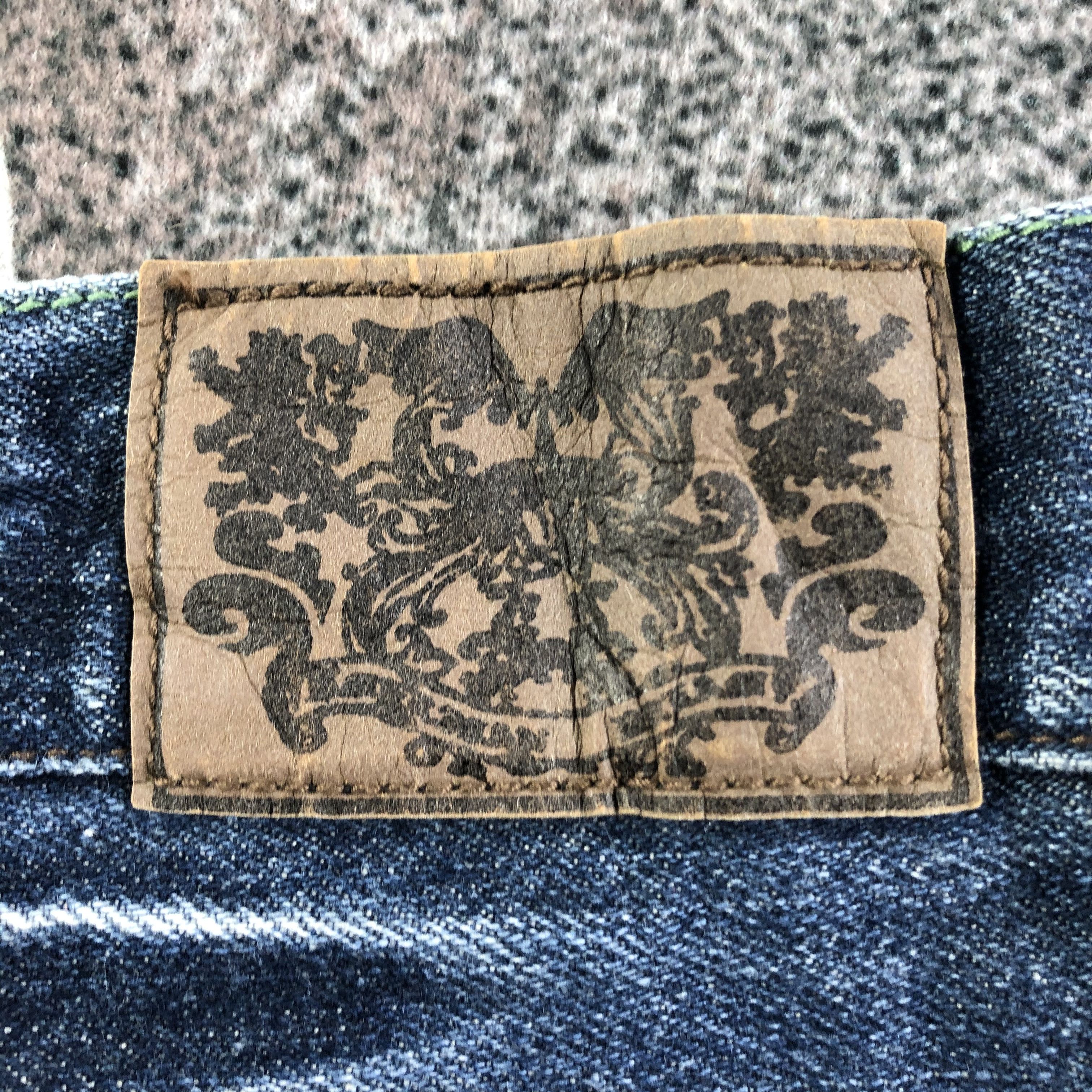 Japanese Brand Riche Glamour Jeans Faded Blue Flare Denim KJ1677 Size 29" - 5 Thumbnail