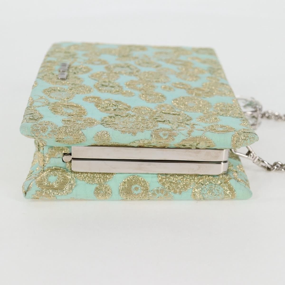 Miu Miu Miu Miu Cotton Chain Shoulder Bag Light Blue Size ONE SIZE - 4 Thumbnail