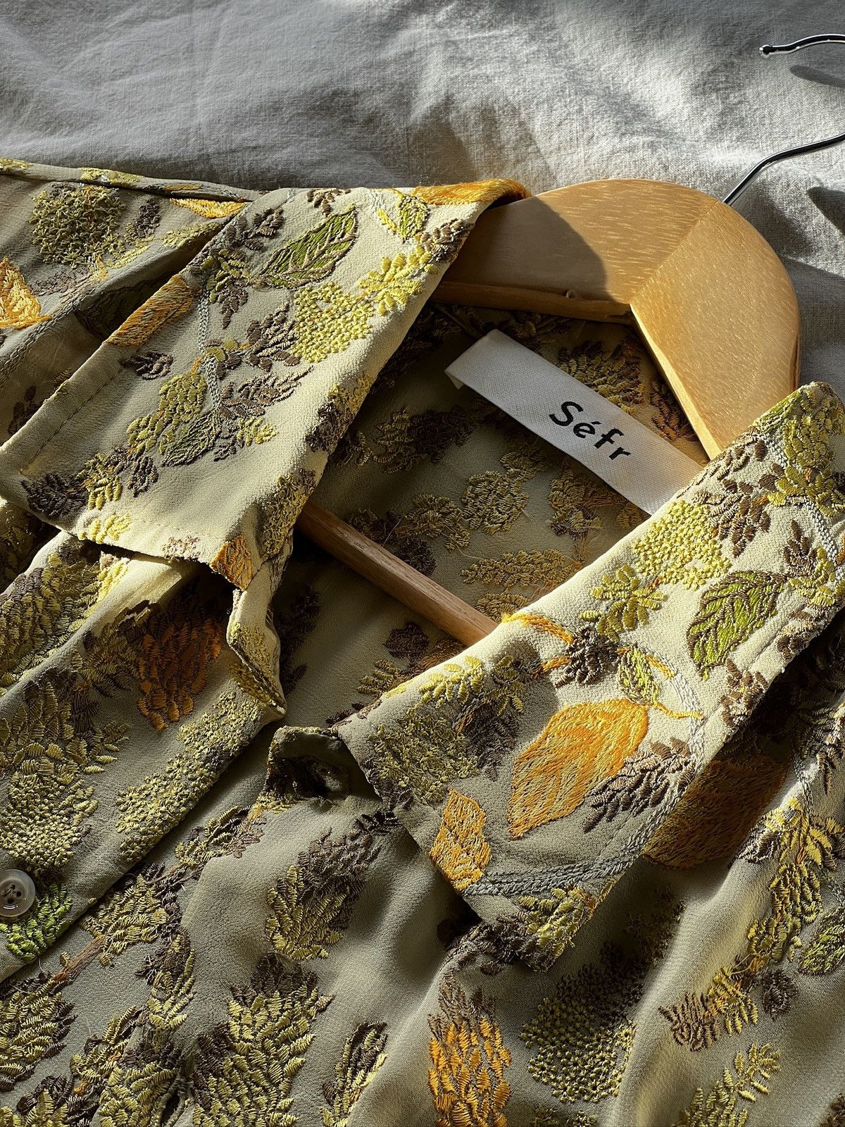 Sefr Green Embroidered Shirt Size US M / EU 48-50 / 2 - 3 Thumbnail