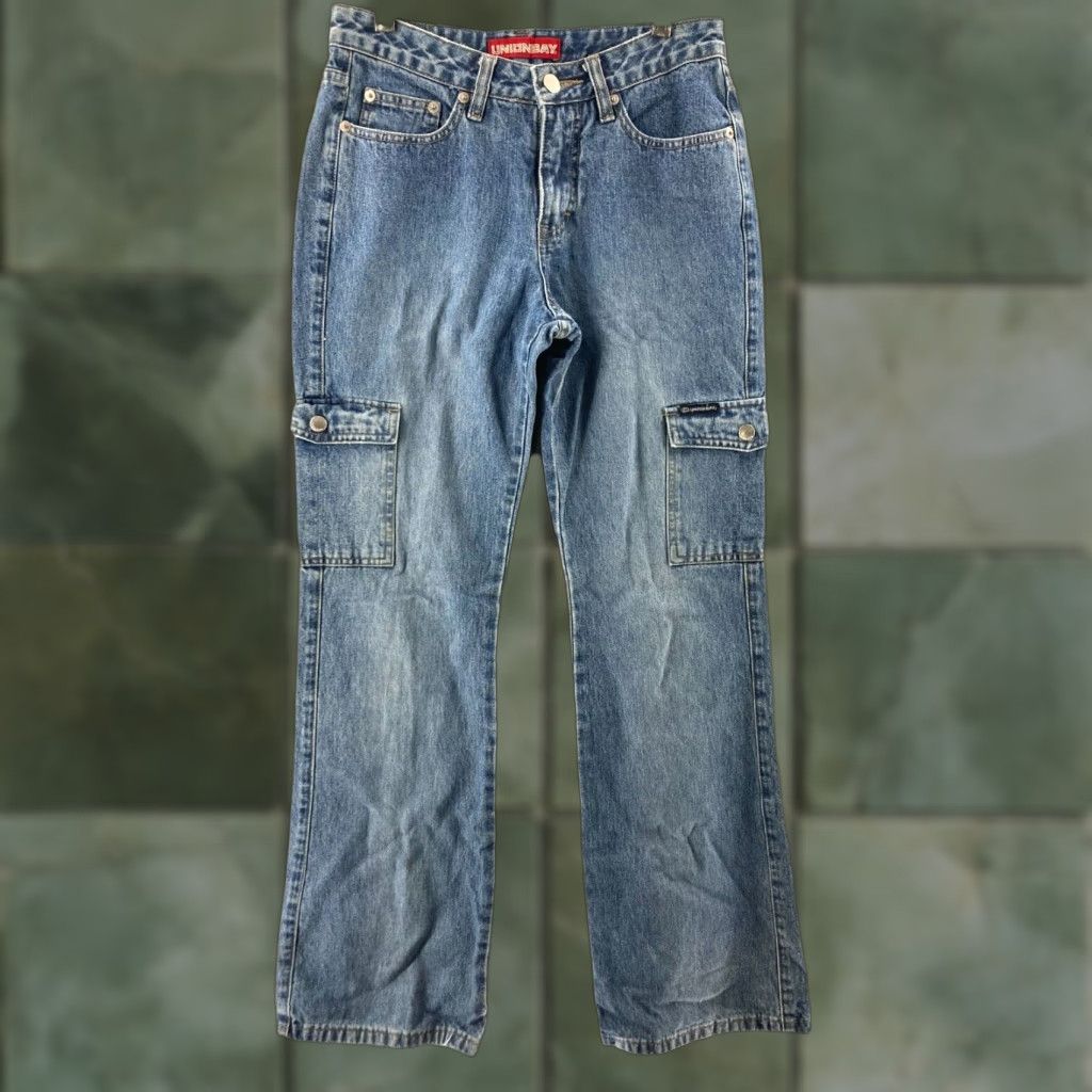 Vintage UNIONBAY Women's Jeans 3 Mid Rise Bootcut Denim Stretch Distressed Cargo Blue Classic Size 26" / US 2 / IT 38 - 1 Thumbnail