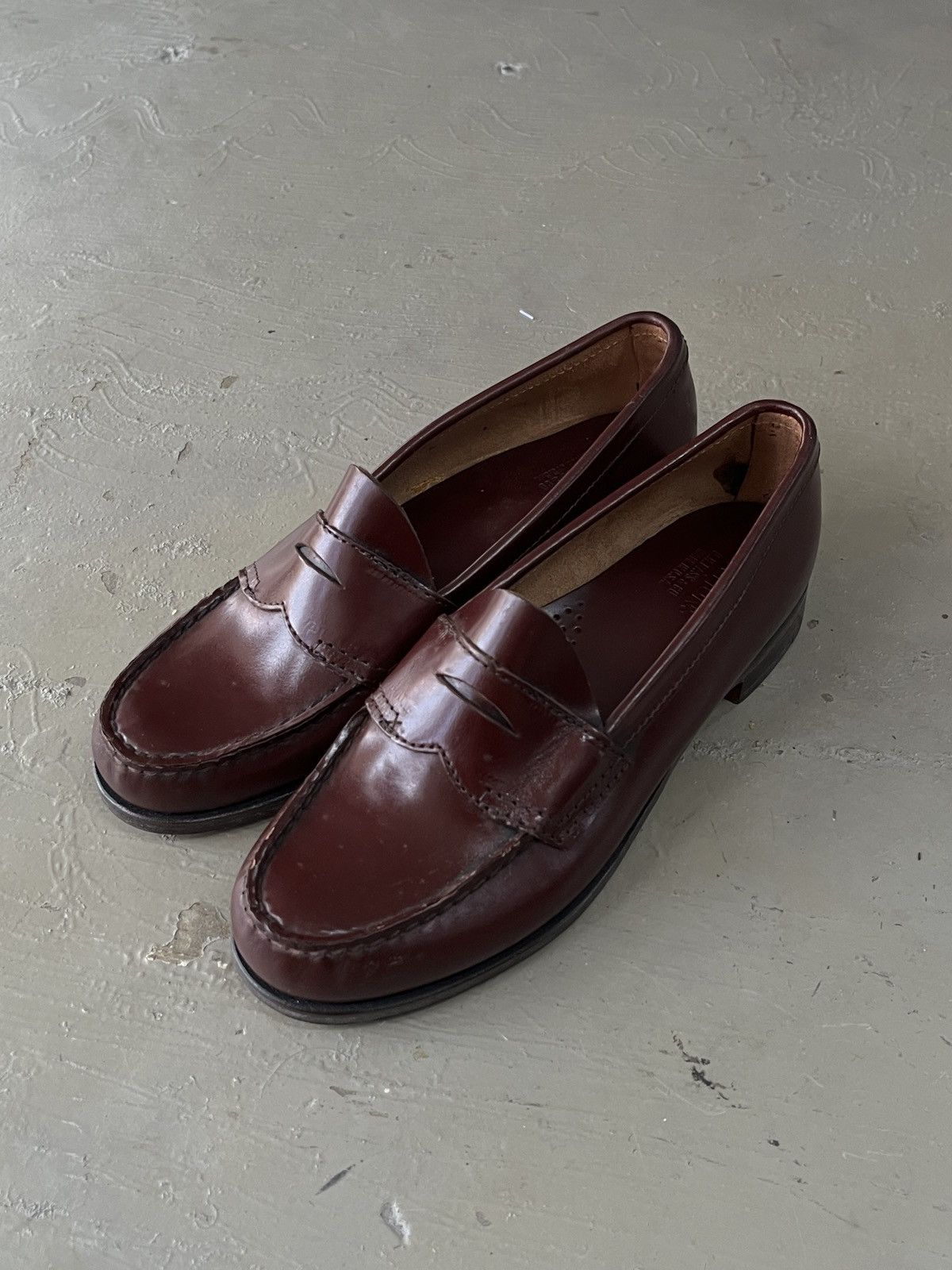 Vintage G.H Bass Weejuns The Row Inspired Burgundy Penny Loafers Size US 7 / IT 37 - 2 Thumbnail