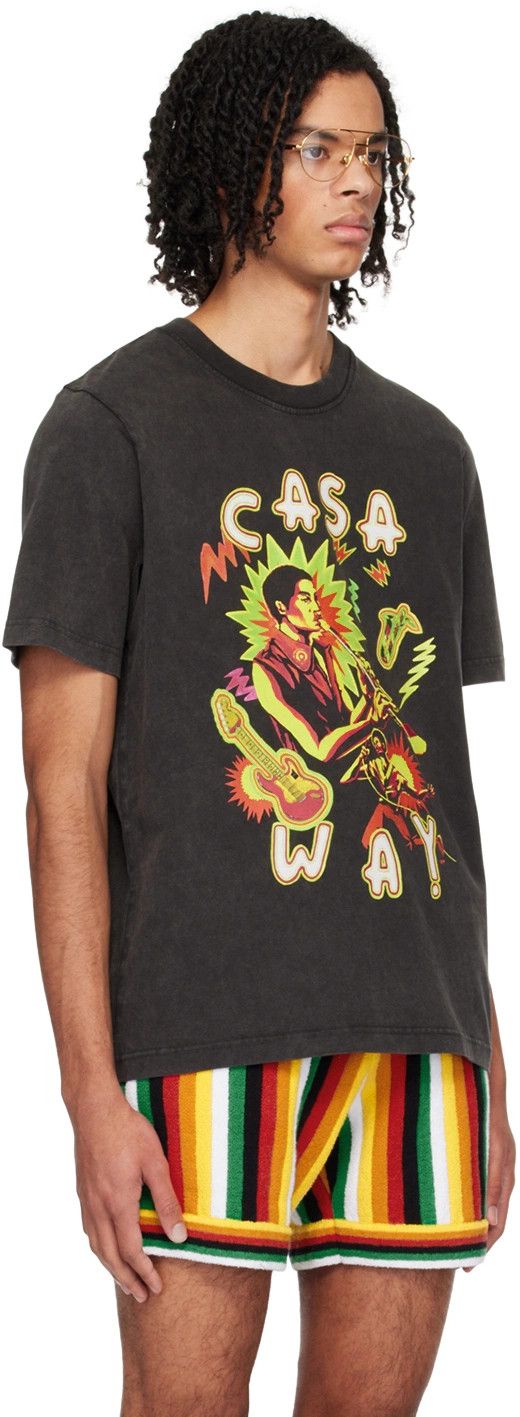 Casablanca o1mle0326 Printed T-Shirt Music For the People In Black Size US L / EU 52-54 / 3 - 2 Thumbnail