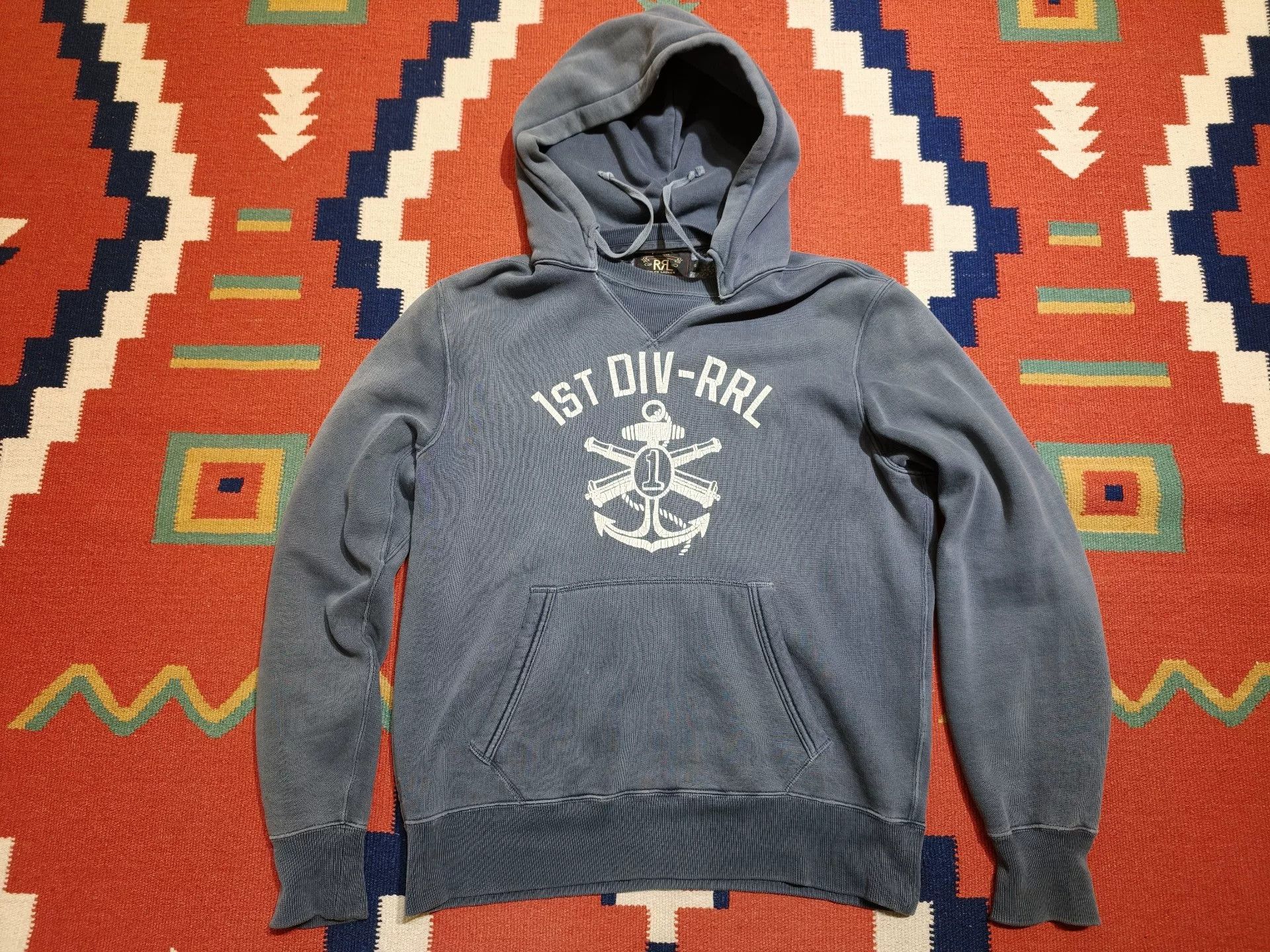 RRL Ralph Lauren Ralph Lauren RRL Indigo Washed Hoodie Size US S / EU 44-46 / 1 - 1 Thumbnail