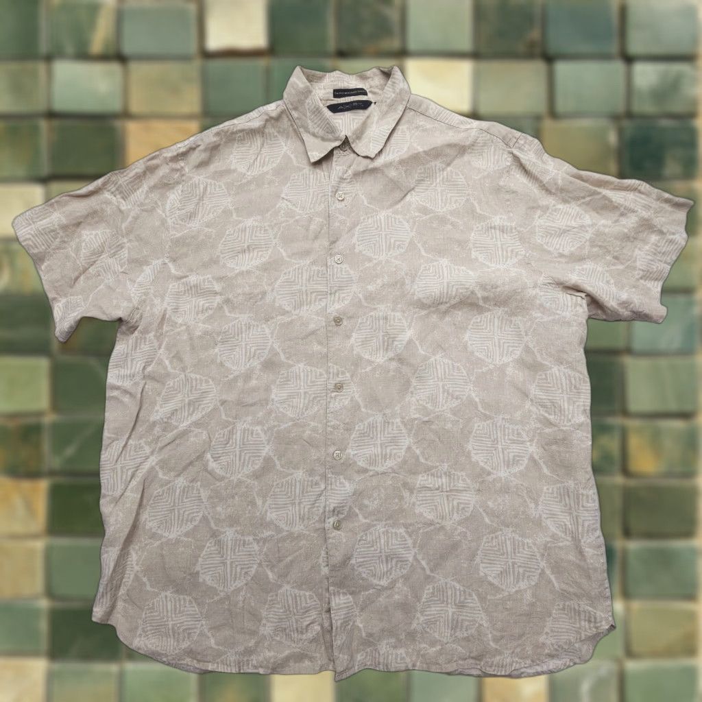 Vintage VINTAGE Axist Wave-Washed Linen Hawaiian Shirt Mens XL Beige Travel Floral Short Sleeve Button-Up Casual Outdoor 90s Mens Size US XL / EU 56 / 4 - 1 Thumbnail