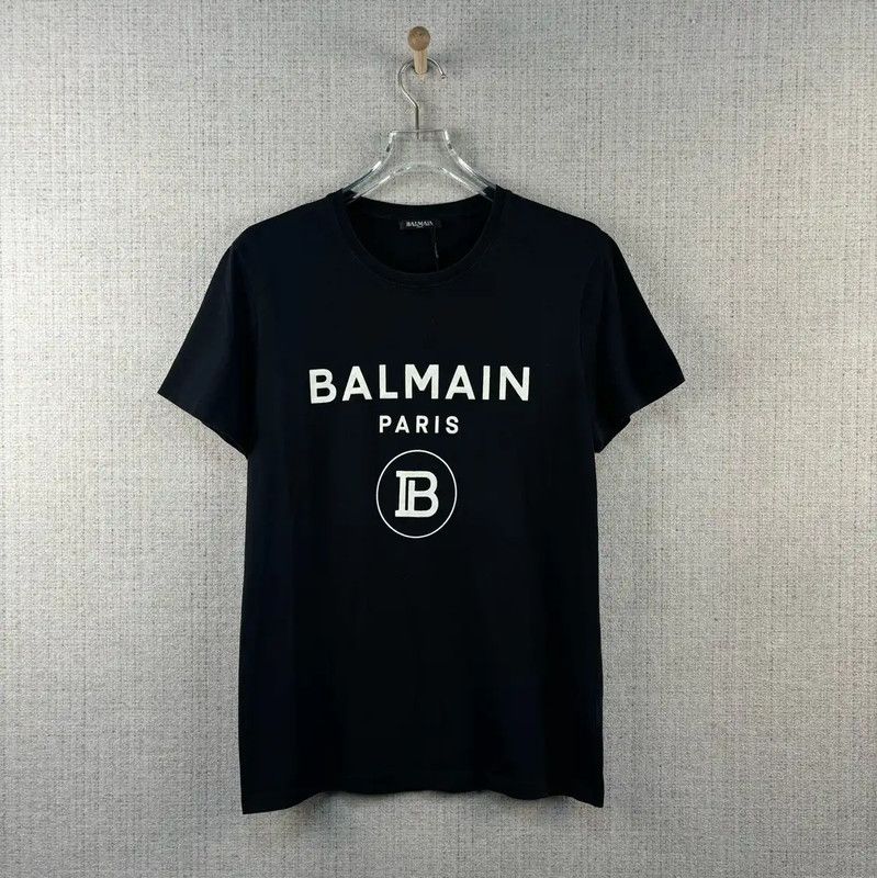 Balmain Balmain Black Cotton Graphic T-Shirt 0089 Size US L / EU 52-54 / 3 - 1 Thumbnail