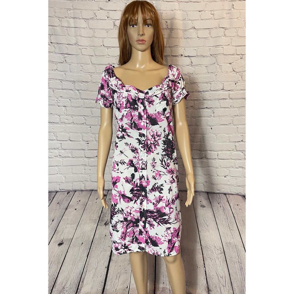 Jean Paul Gaultier Jean Paul Gaultier for Target Purple Floral Short Sleeve Dr Size S / US 4 / IT 40 - 3 Thumbnail