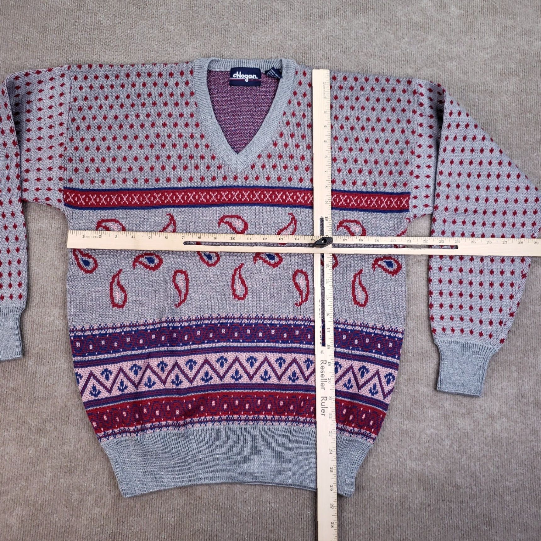 Hogan VINTAGE Hogan V-Neck Sweater Mens Size XL Gray Pullover Wool Blend Casual Golf Size US XL / EU 56 / 4 - 2 Thumbnail