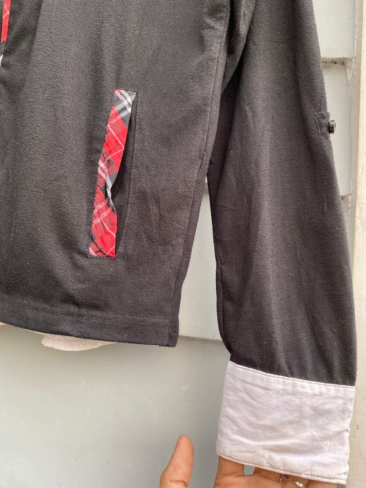 If Six Was Nine Sorridere Layered Hoodie Shirt Built-in Button-Up & Plaid Size US L / EU 52-54 / 3 - 8 Thumbnail