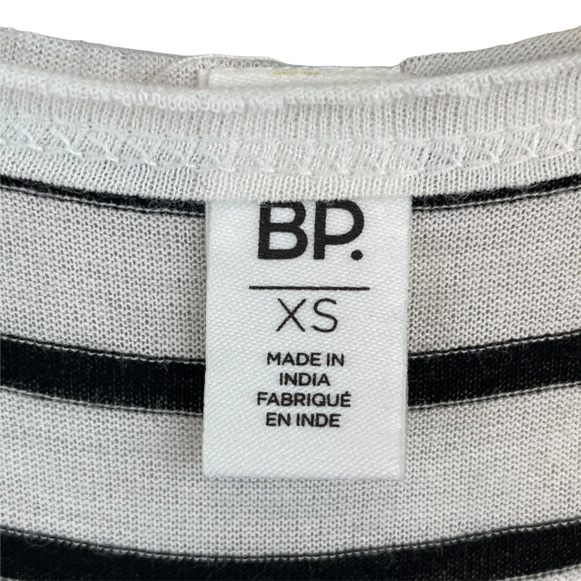 BP bp white ivory black striped raw edge v-neck tee extra small Size XS / US 0-2 / IT 36-38 - 10 Thumbnail