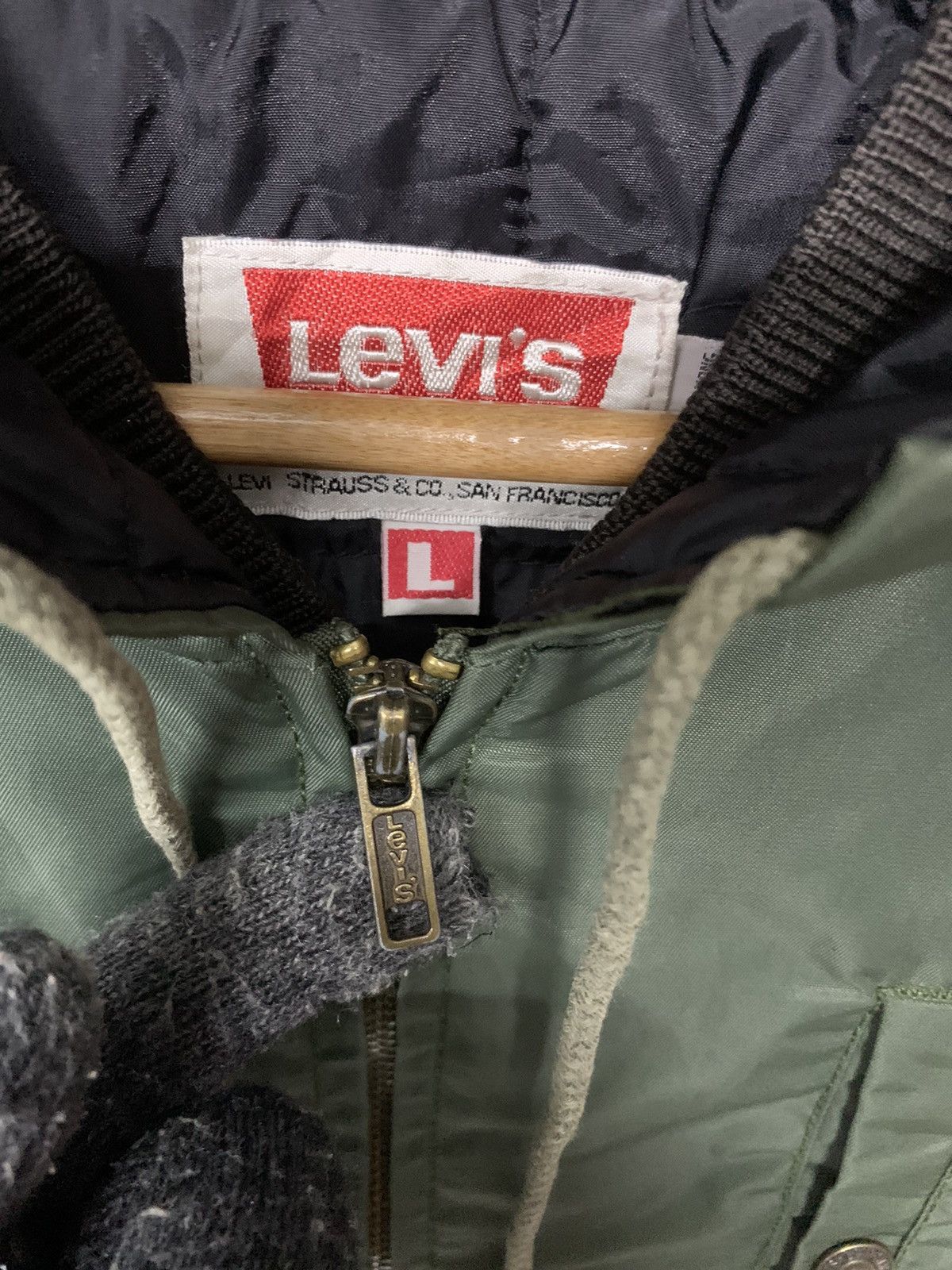 Levi's Vintage Clothing Vintage 90's Levis Strauss Coach Jacket Zipper Down Hoodie Size US L / EU 52-54 / 3 - 6 Thumbnail