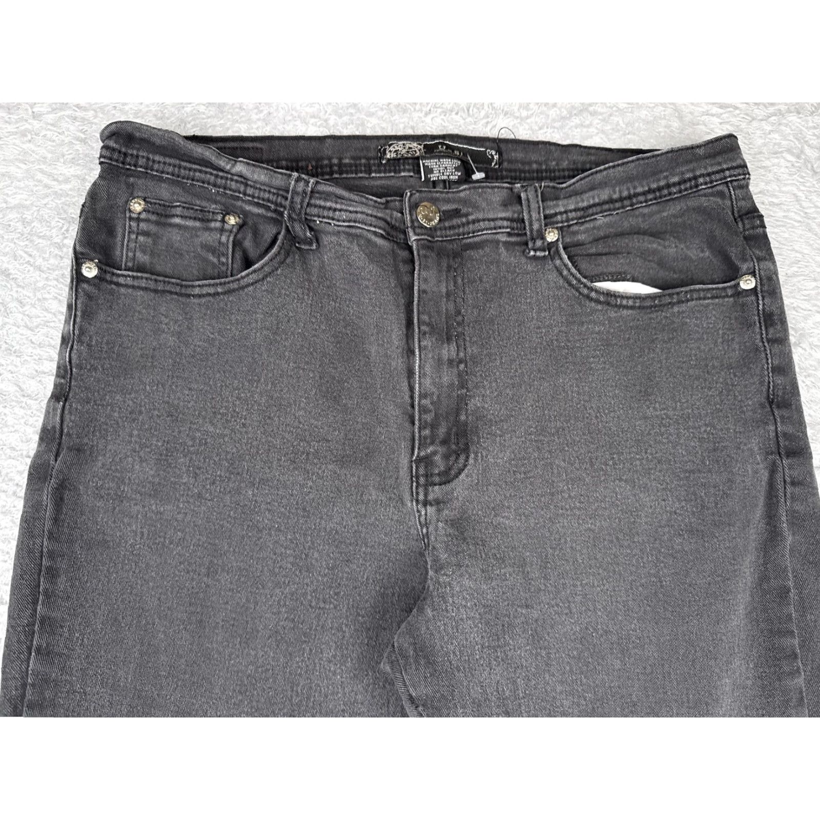 Denime VINTAGE U-51 Jeans Womens 16 Gray Black Wash Bootcut Stretch Denim Five Pocket Zip Fly Size 38" / US 16 / IT 52 - 4 Thumbnail