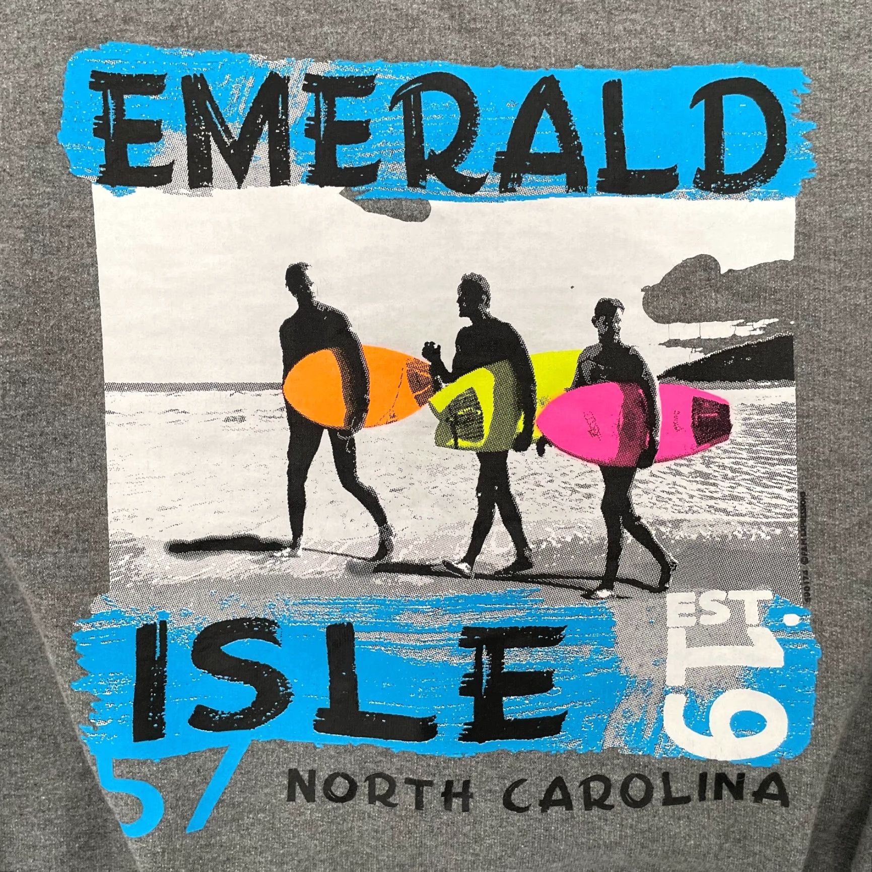 Hanes VINTAGE Hanes Emerald Isle Pullover Sweatshirt Adult Medium Gray Surfing Beach Retro Mens M Size US M / EU 48-50 / 2 - 4 Thumbnail