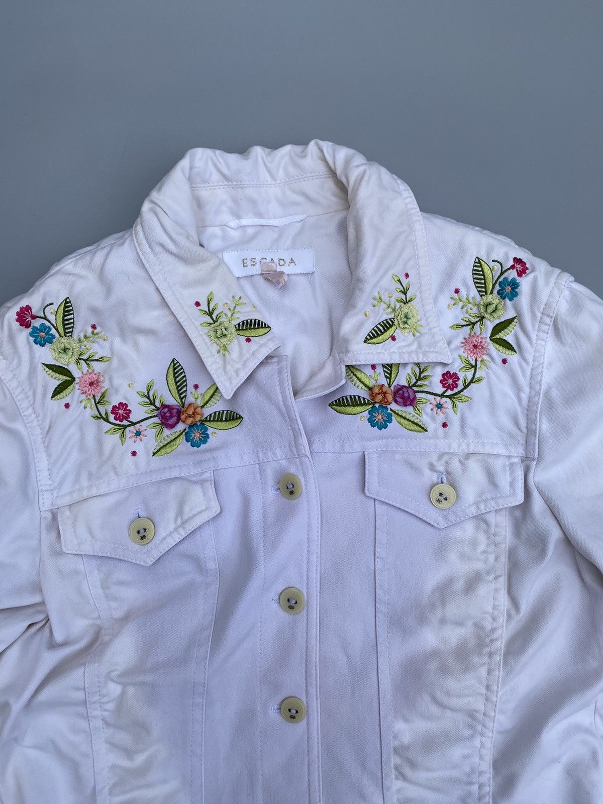 Escada Escada Archival Floral Embroidery Denim Jacket Size S / US 4 / IT 40 - 6 Thumbnail