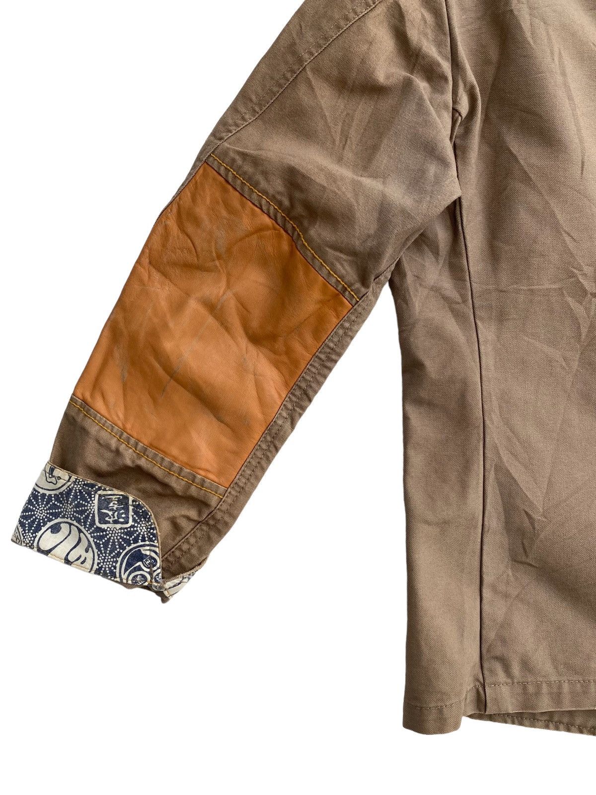 Japanese Brand Rare japanese traditional workwear leather part jacket Size US M / EU 48-50 / 2 - 6 Thumbnail