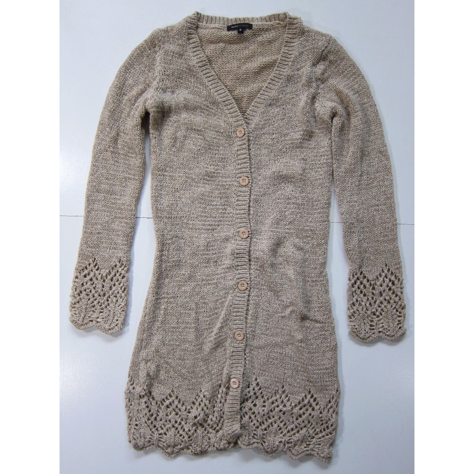 Bcbgmaxazria VINTAGE BCBGMAXAZRIA Brown Knit Long Sleeve Button Down Cardigan Sweater Women Small Size S / US 4 / IT 40 - 6 Thumbnail