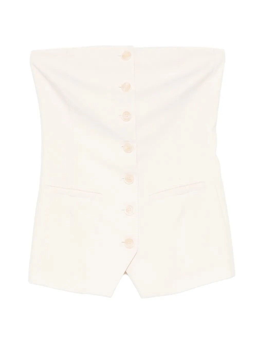 Patrizia Pepe Crepe Bustier with Buttons Size M / US 6-8 / IT 42-44 - 1 Thumbnail