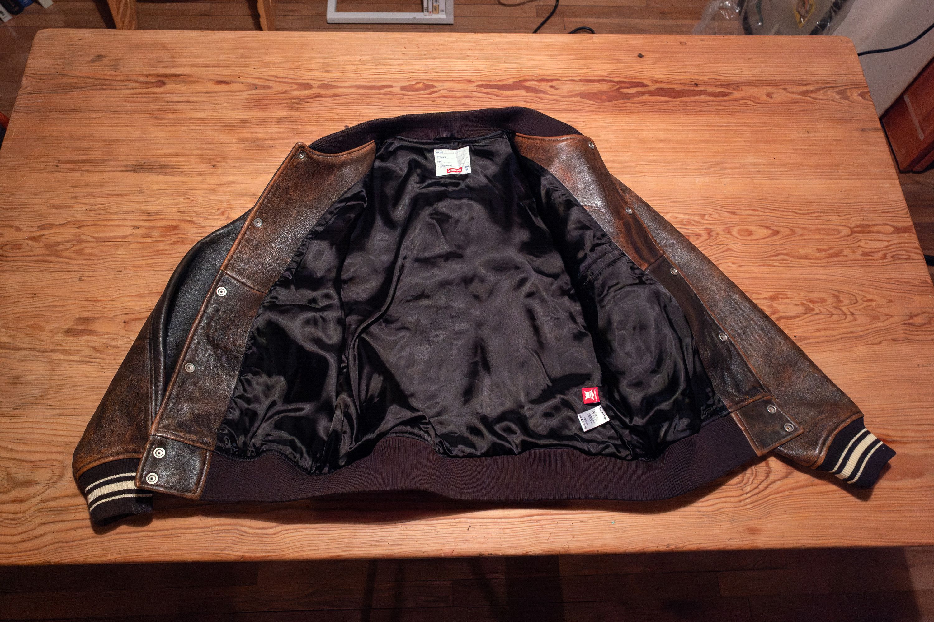Supreme Supreme Leather Varsity Jacket Size US M / EU 48-50 / 2 - 6 Thumbnail