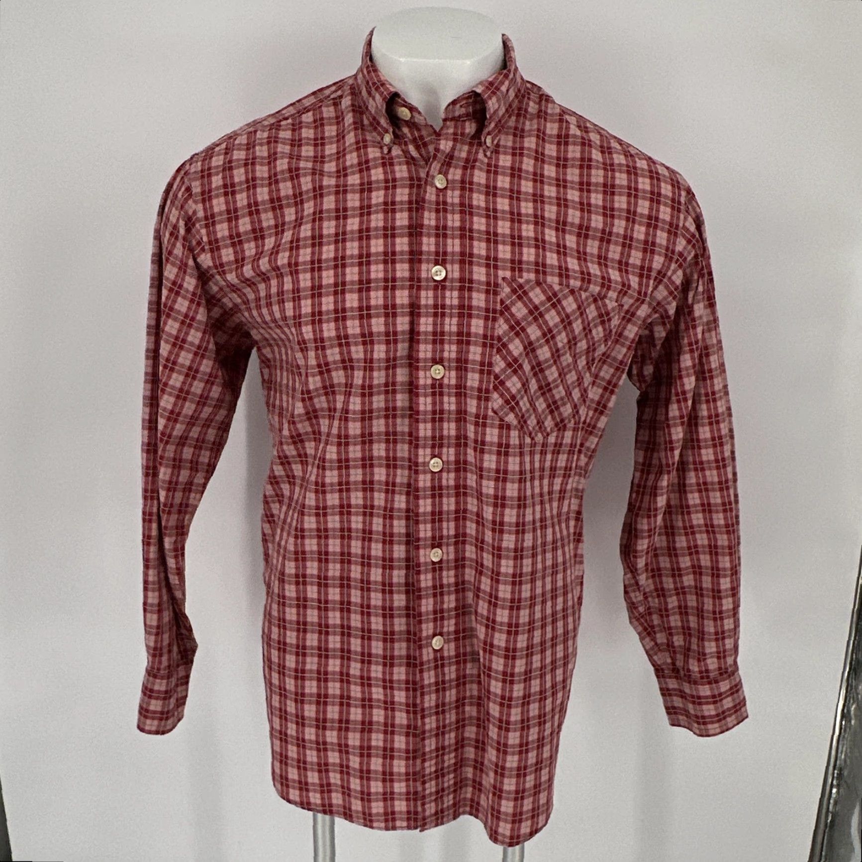 J.Crew VINTAGE J.CREW Shirt Mens Large Red Plaid Cotton Button-Down Oarsman Casual Size US L / EU 52-54 / 3 - 3 Thumbnail
