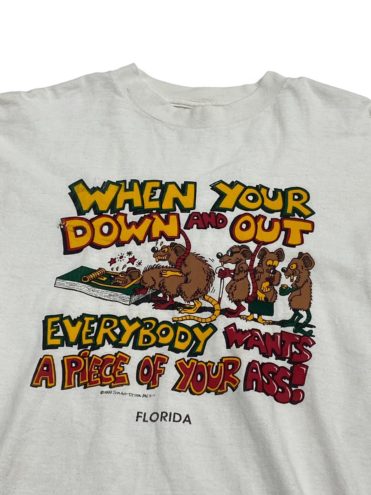 Vintage 1999 Vintage RATS Pleasuring Florida Big Logo T Shirt Size US M / EU 48-50 / 2 - 2 Thumbnail