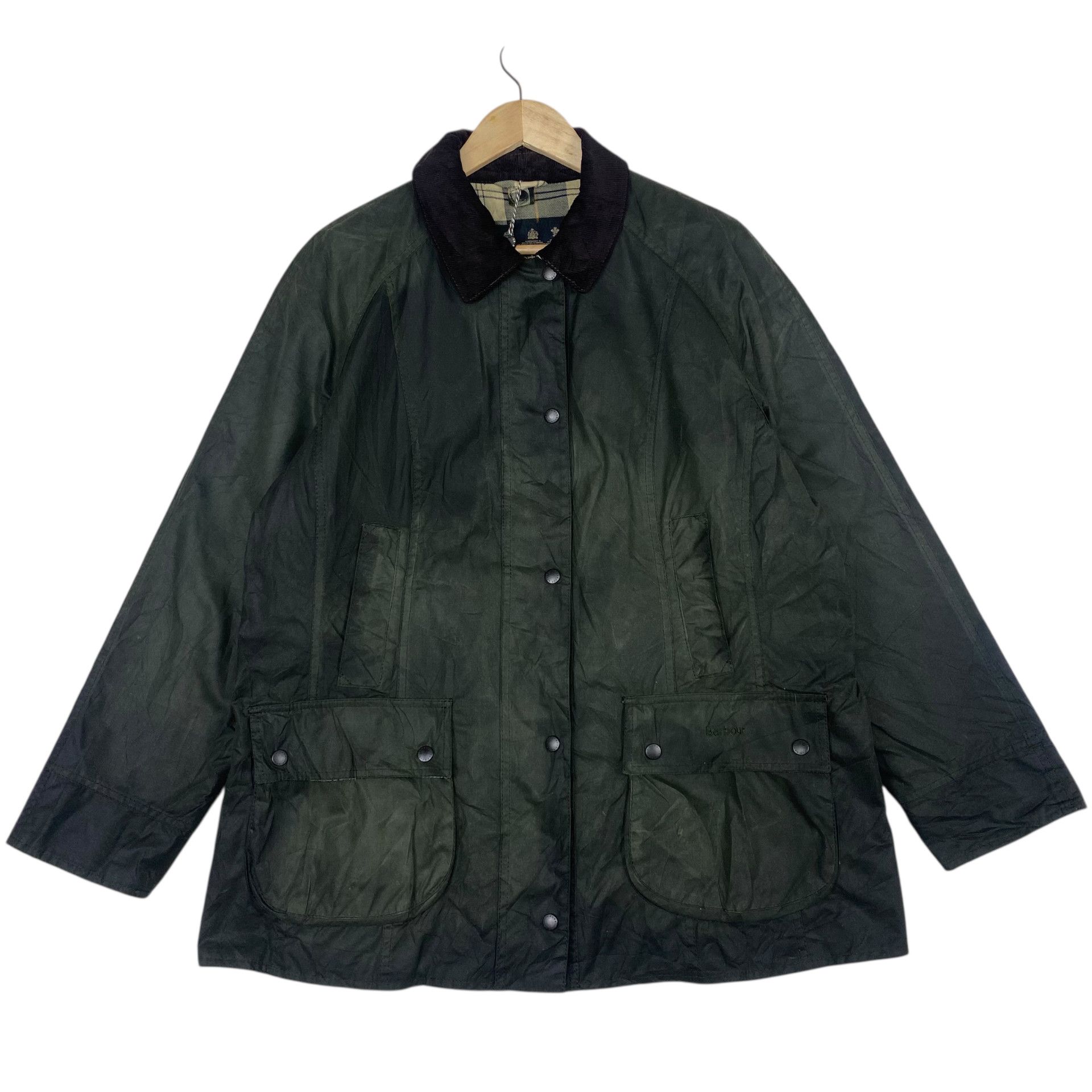 Barbour 💥 VINTAGE BARBOUR OLIVE BEDALE WAXED JACKET Size US L / EU 52-54 / 3 - 1 Thumbnail